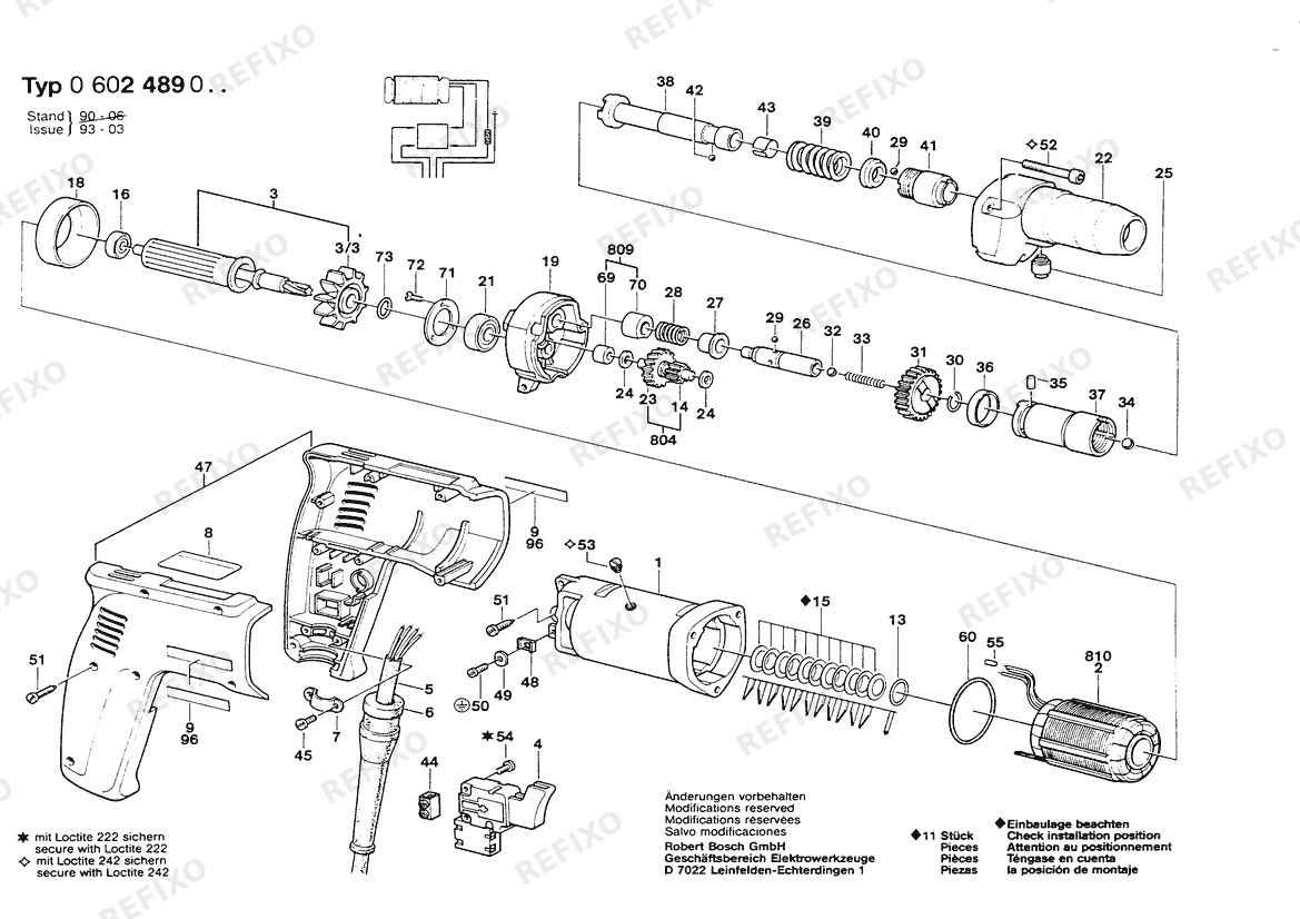 Bosch Hf-Abschaltschrauber HSR 57-A (0 602 489 001) — схема запчастей