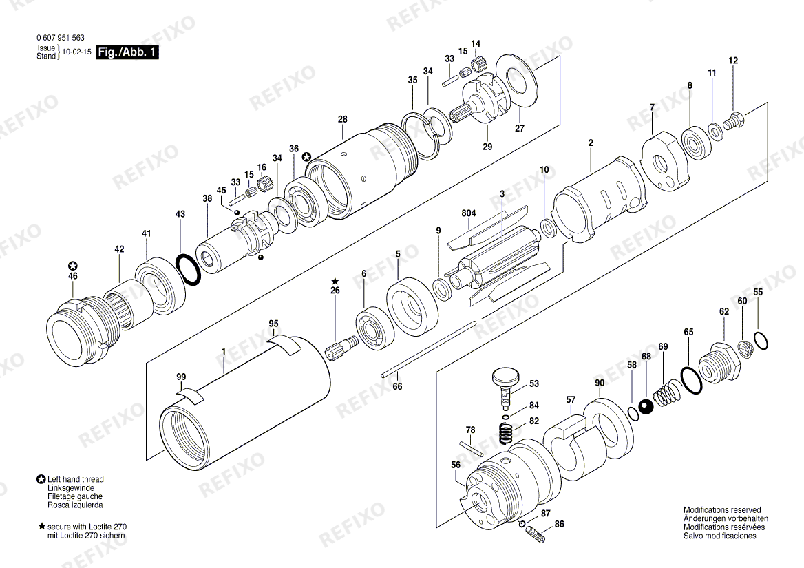 Bosch Einbaumotor 370 WATT-SERIE (0 607 951 563) — схема запчастей