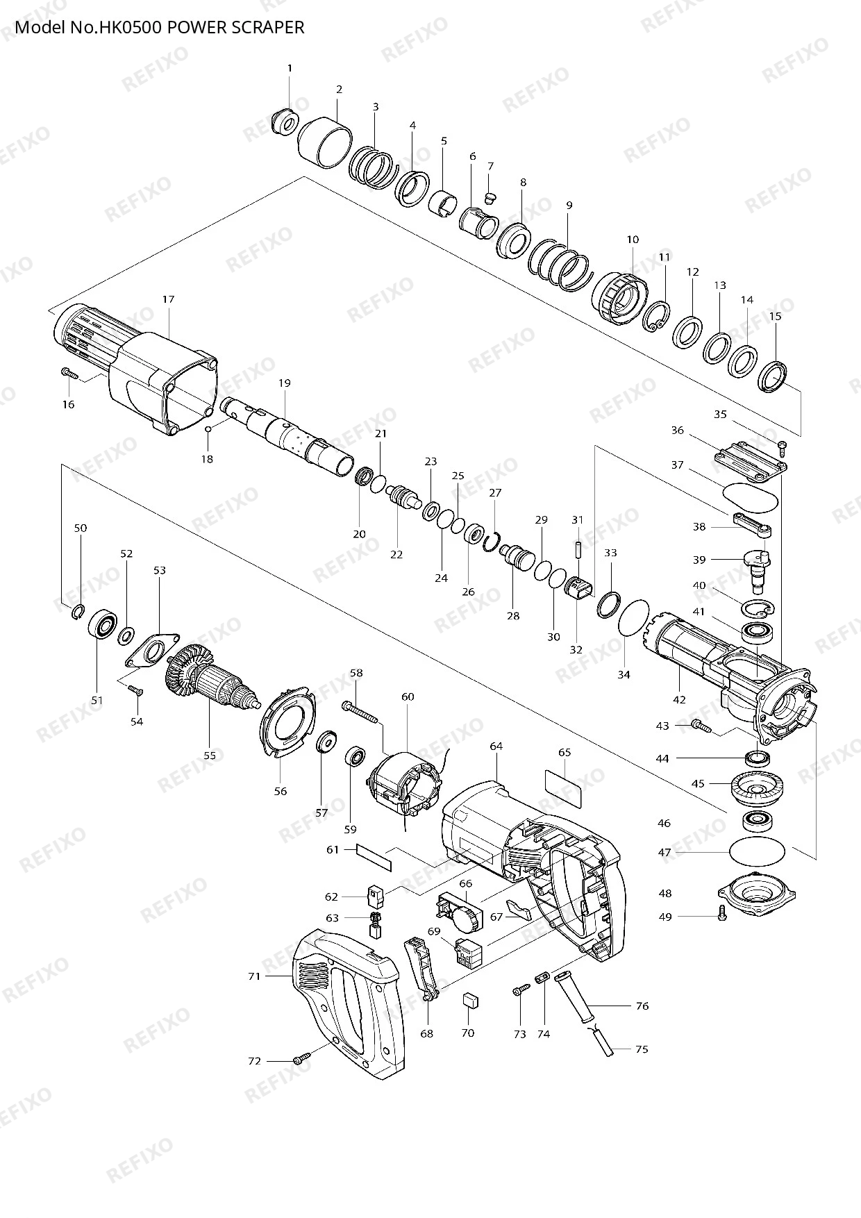 MAKITA HK0500 — схема запчастей