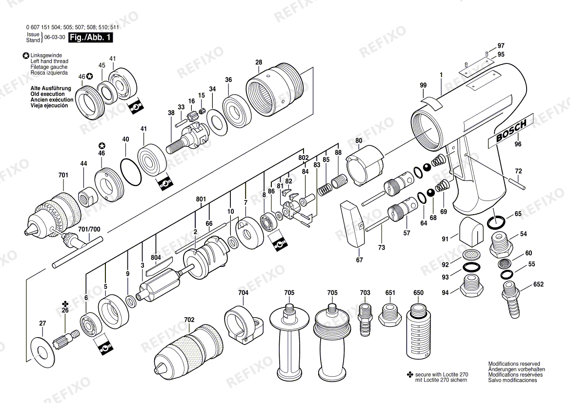 Bosch Дрель 370 WATT-SERIE (0 607 151 511) — схема запчастей