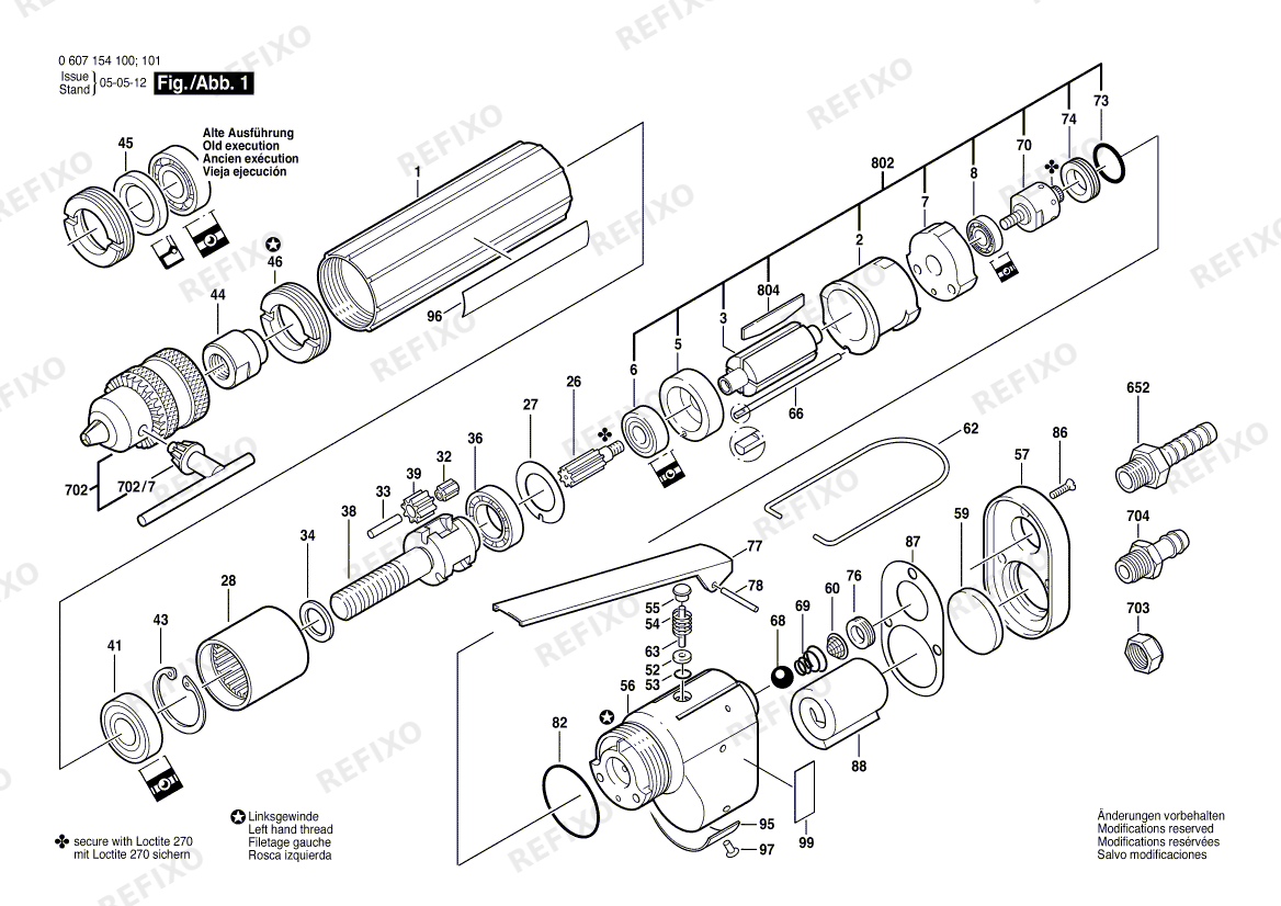 Bosch Pw- дрель -Ind 120 WATT-SERIE (0 607 154 101) — схема запчастей