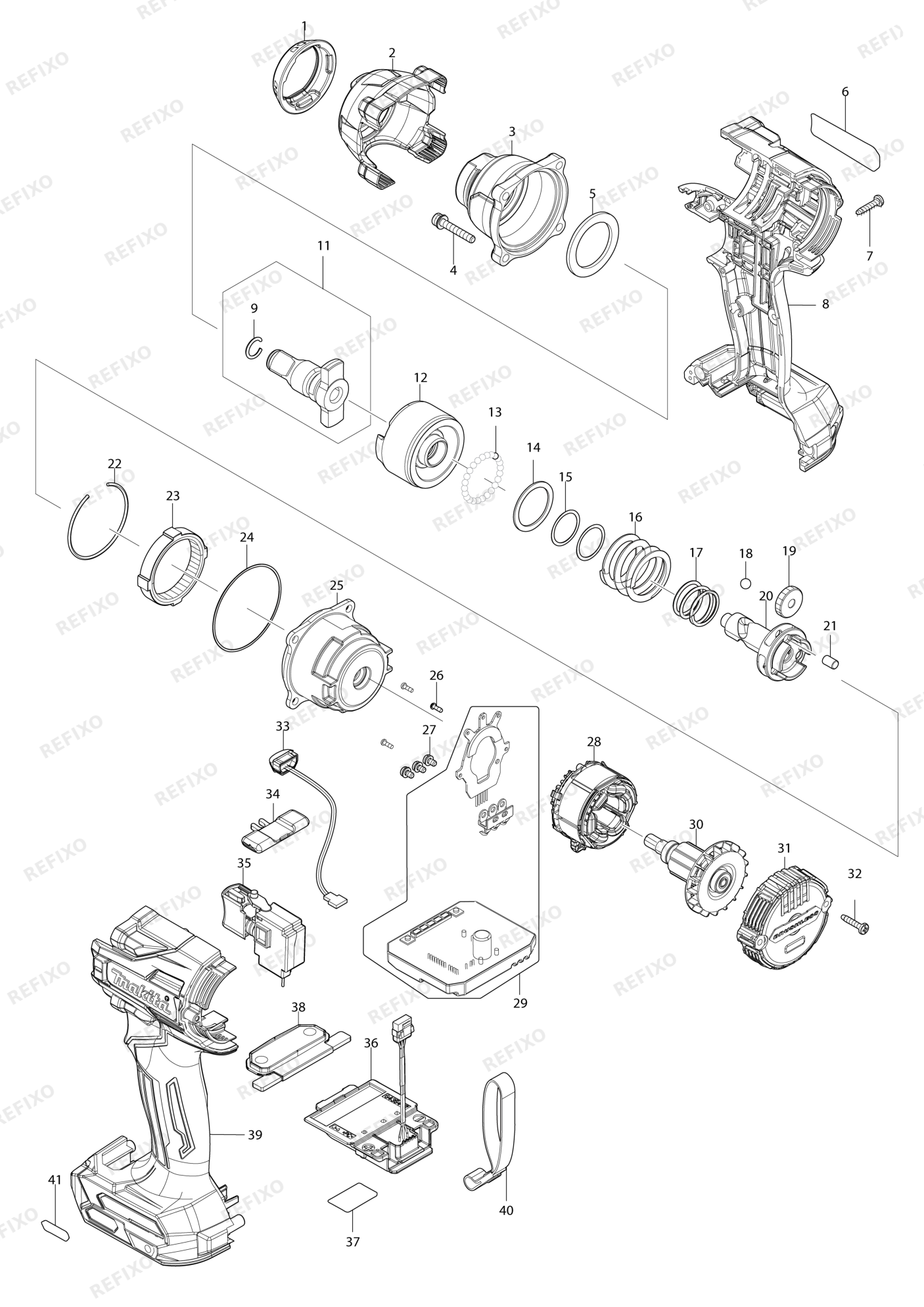 MAKITA TW004G — схема запчастей
