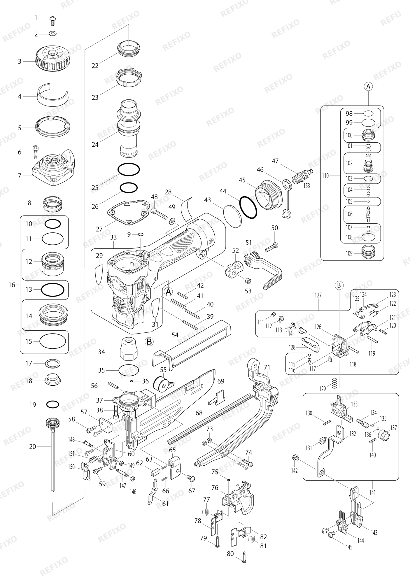 MAKITA AT450H — схема запчастей