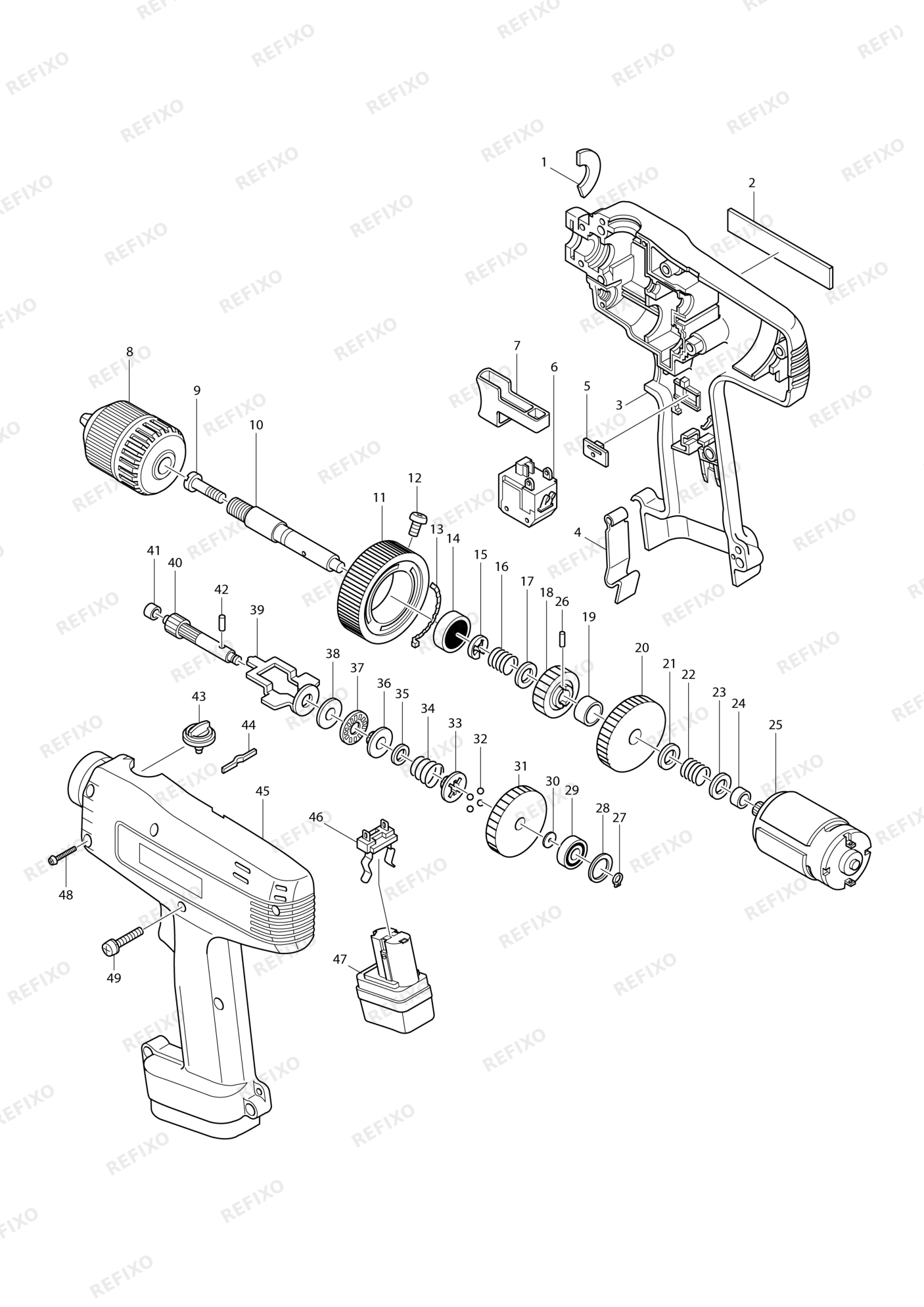 MAKITA 6200D — схема запчастей