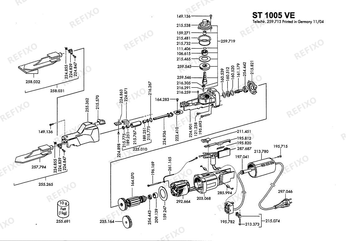 Flex ST 1005 VE 230CEE — схема запчастей