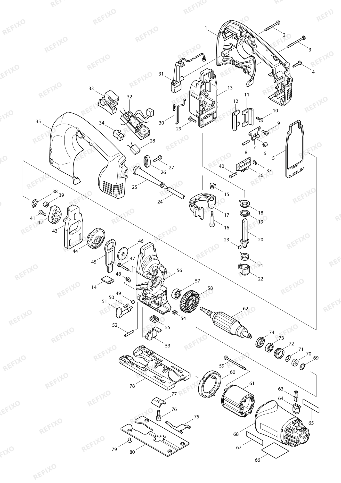 MAKITA 4340FCT — схема запчастей