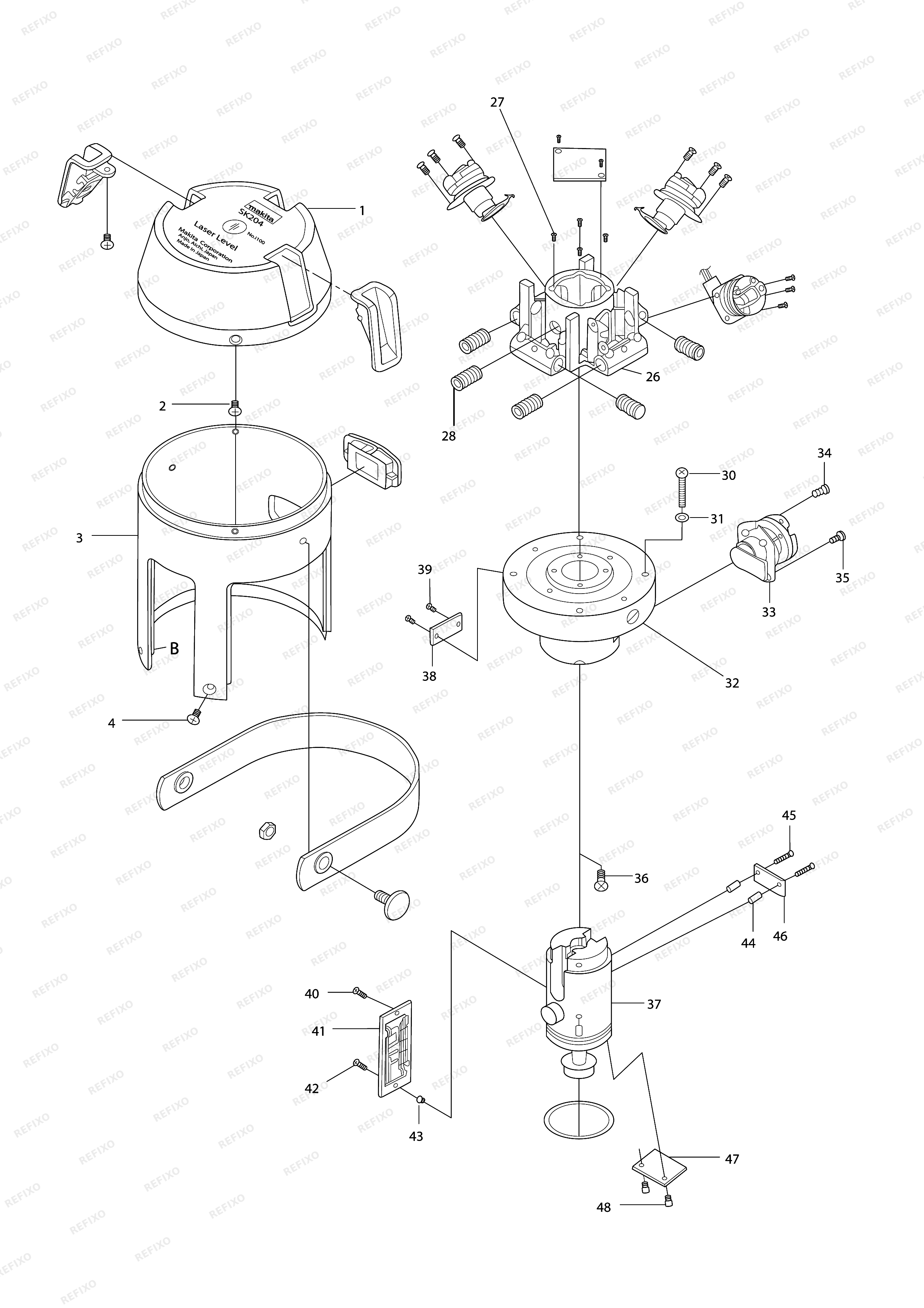 MAKITA SK204 — схема запчастей