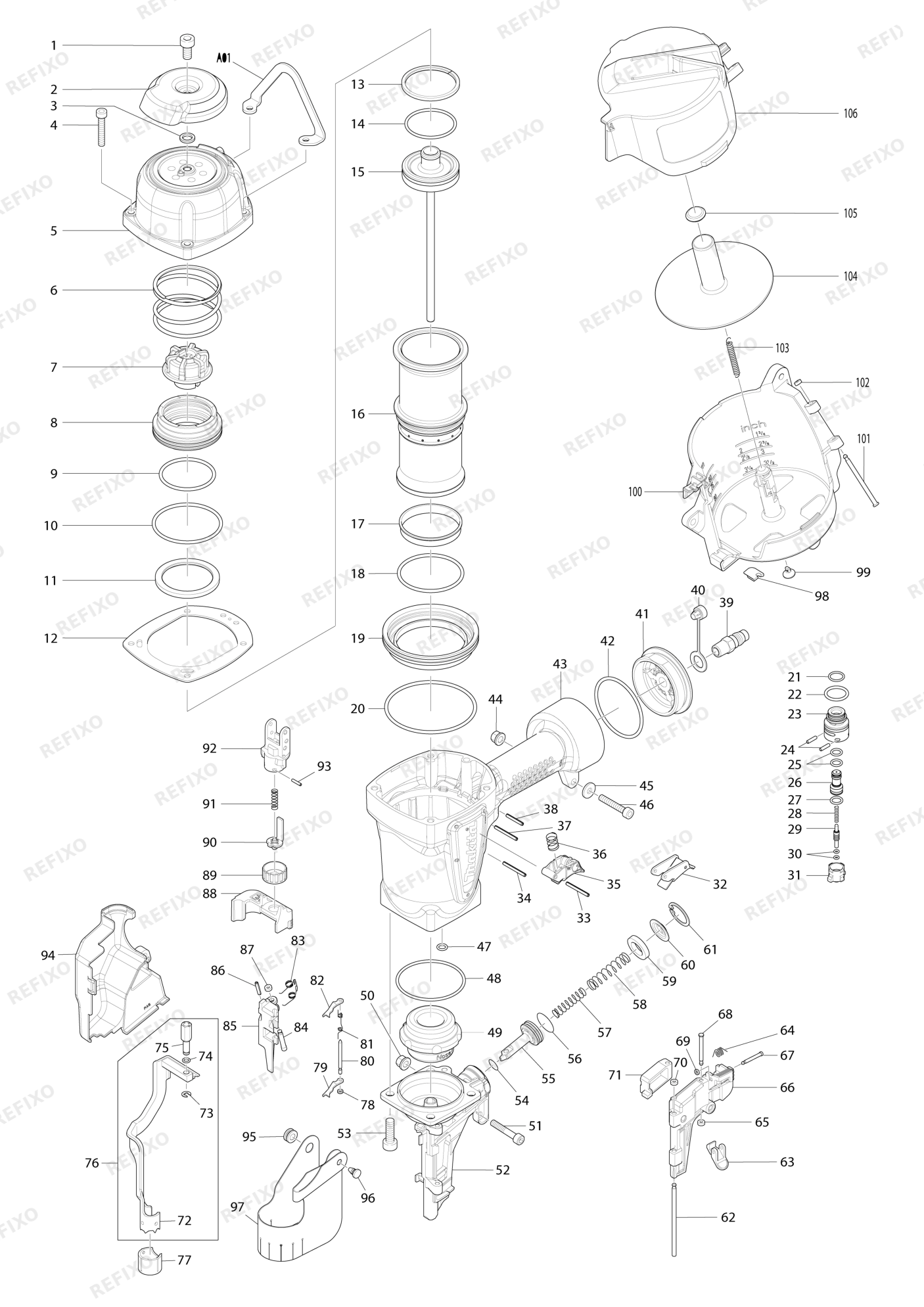 MAKITA AN902 — схема запчастей