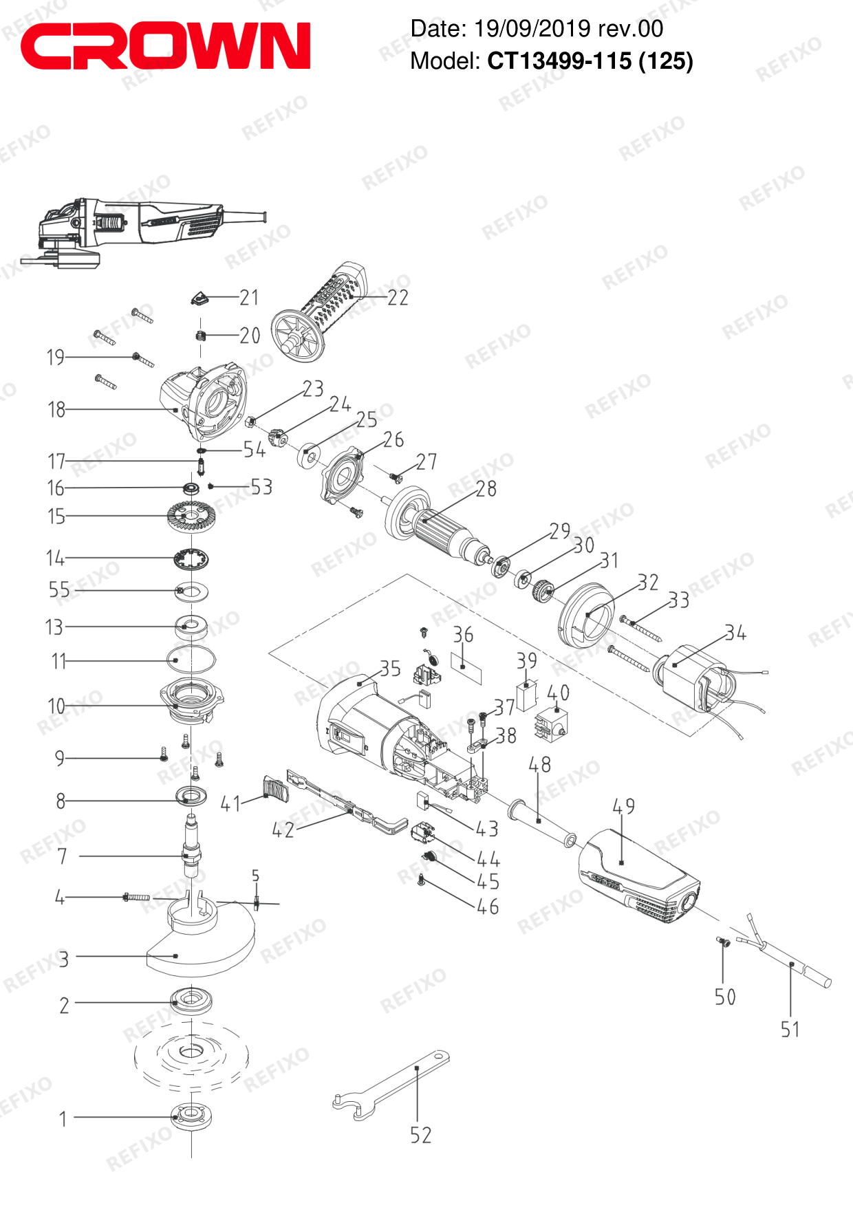 CROWN CT13499 115 (125) — схема запчастей