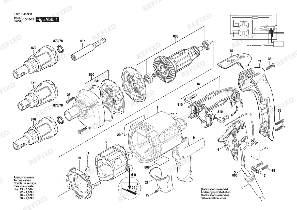 Bosch Шуруповёрт GSR 6-45 TE Bare | 230 V | 036 - GB (3 601 D40 370) — схема запчастей