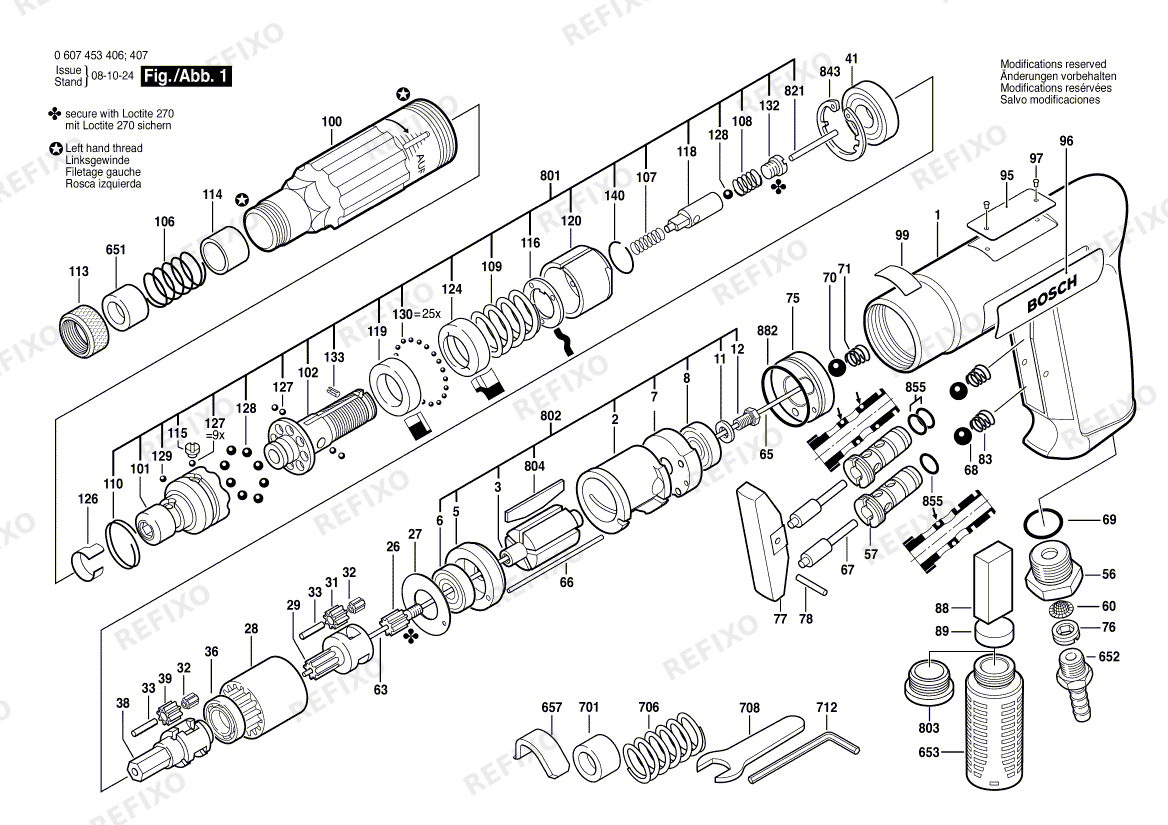 Bosch Pw- шуруповёрт -Ind 180 WATT-SERIE (0 607 453 406) — схема запчастей