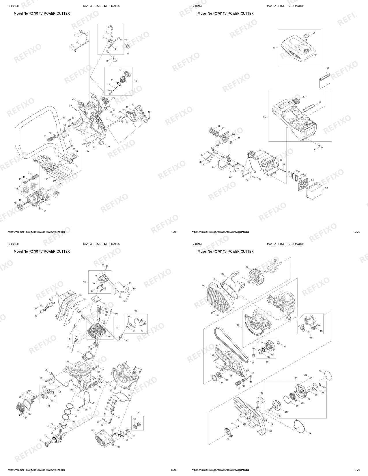 MAKITA PC 7614V — схема запчастей