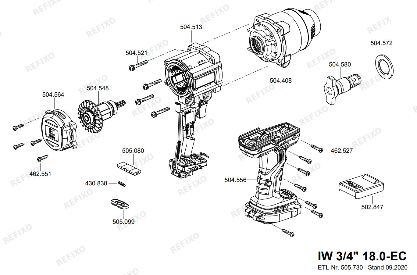 Flex IW 34 18.0-EC5.0 набор — схема запчастей