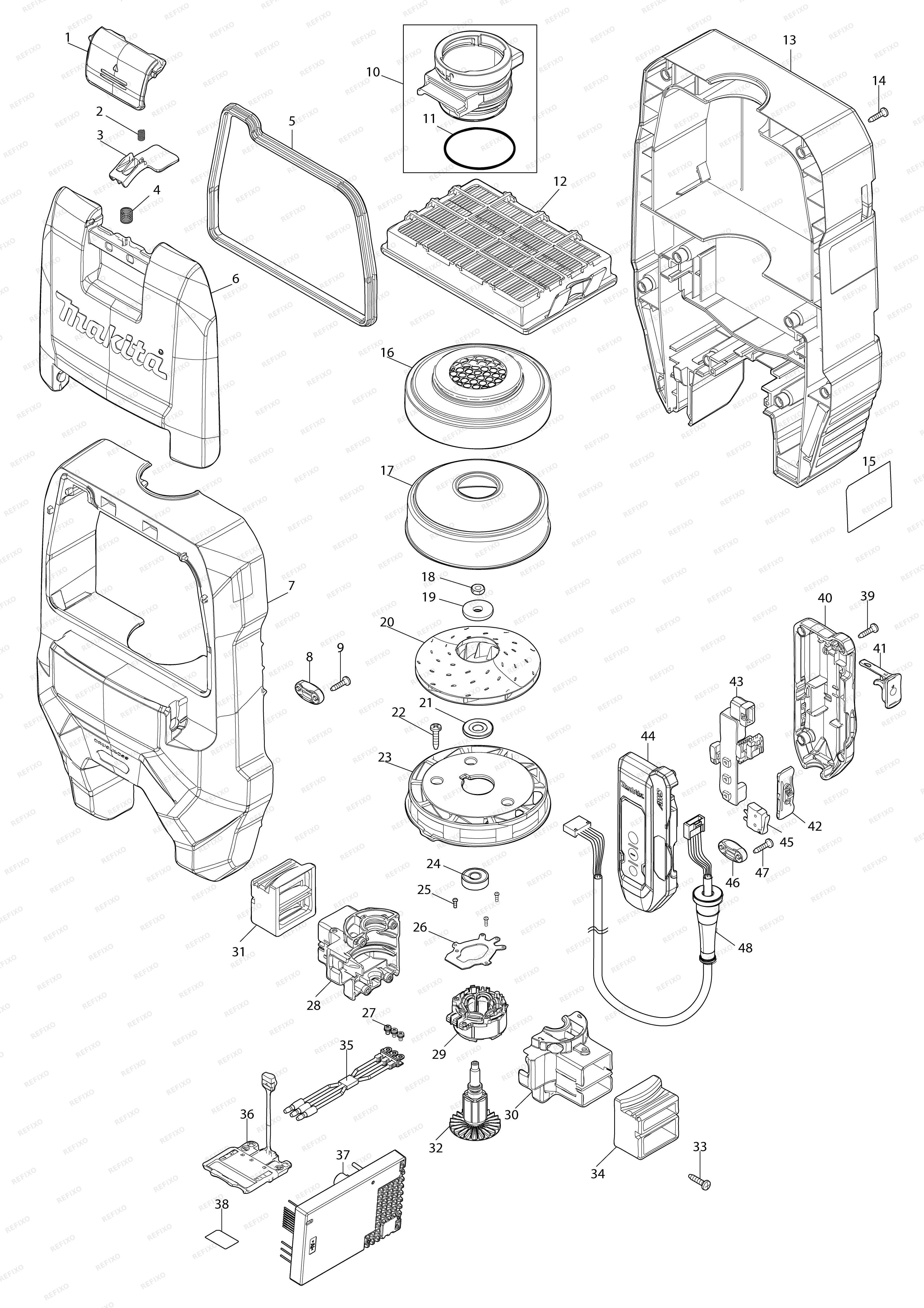 MAKITA VC009G — схема запчастей