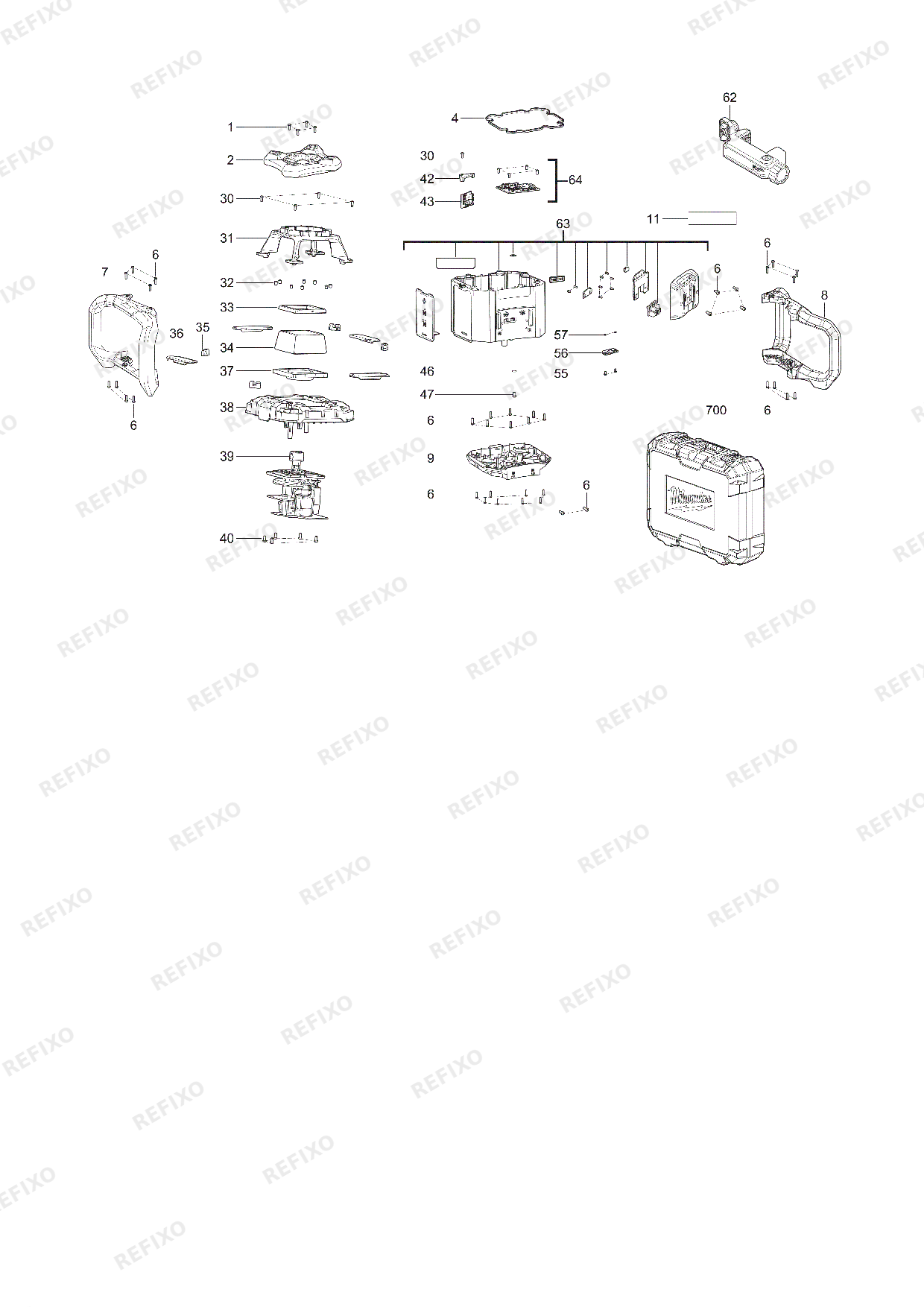 MILWAUKEE M18RLOH600 201C 4933493191 4000497528 — схема запчастей
