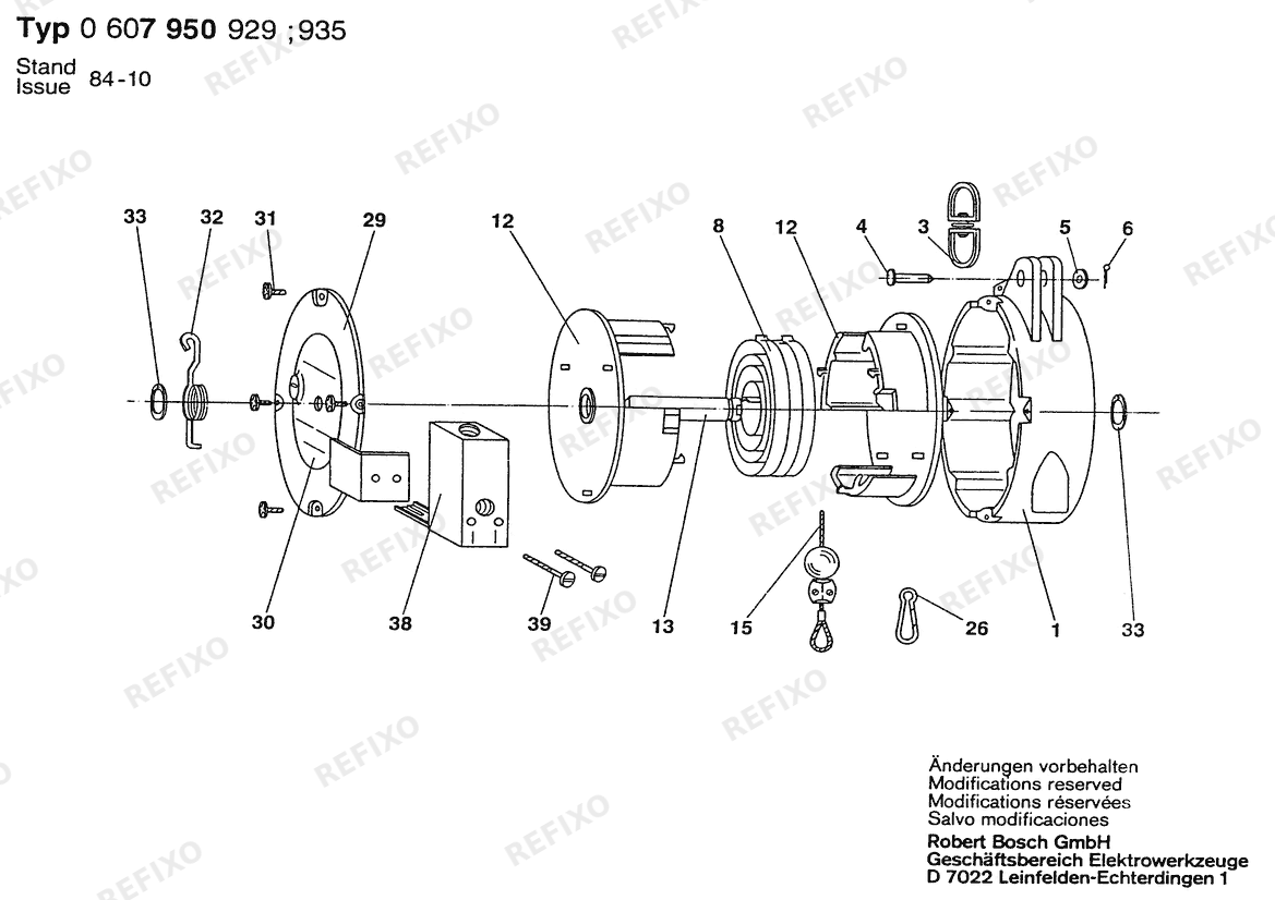 Bosch Federzug FZ2/2000/VEN (0 607 950 929) — схема запчастей