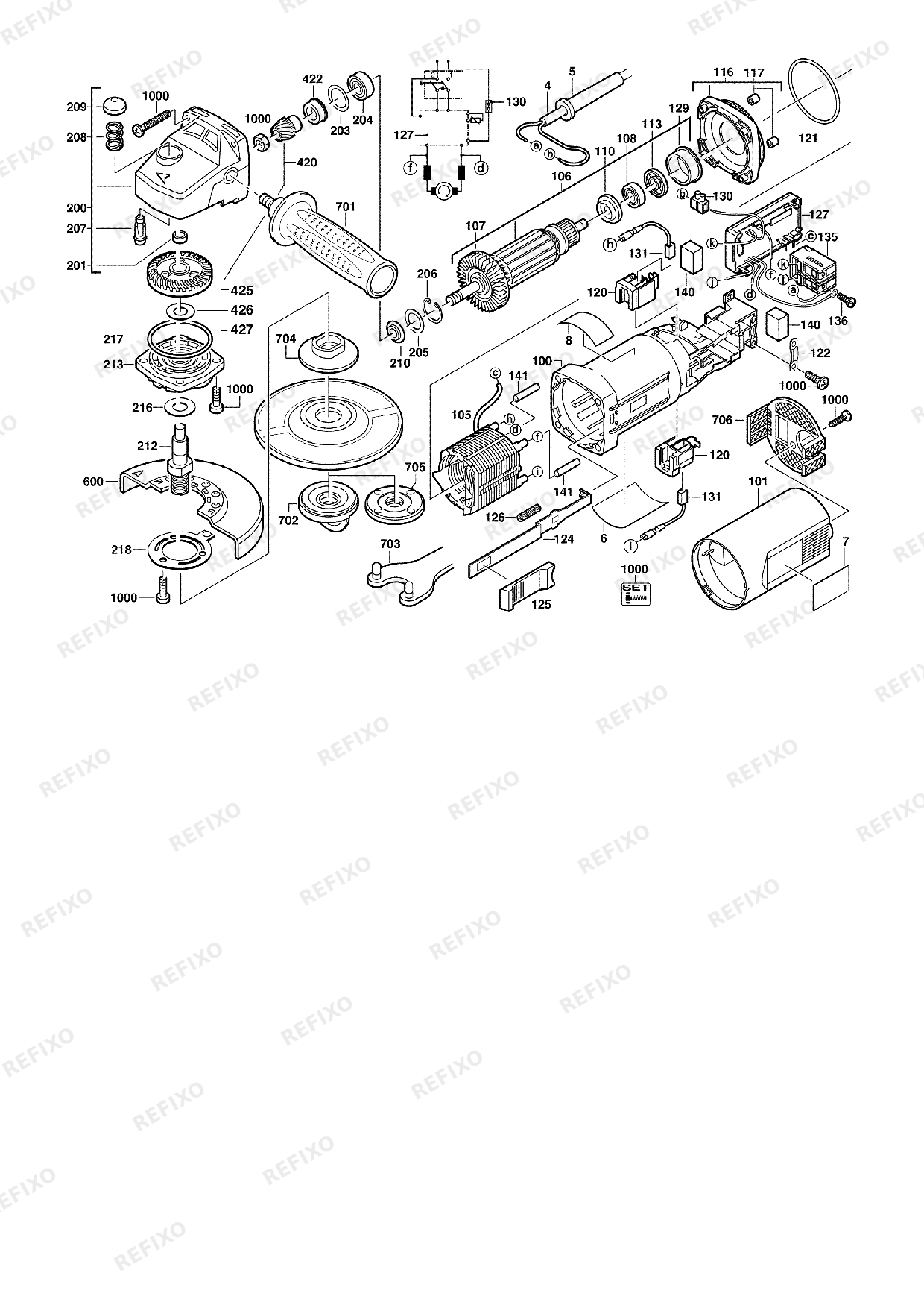 MILWAUKEE AGS15 125C 4933407480 4000407481 — схема запчастей