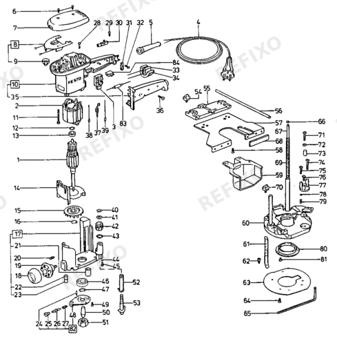 Festool OF 900 E 220V - фрезер 484992 — схема запчастей