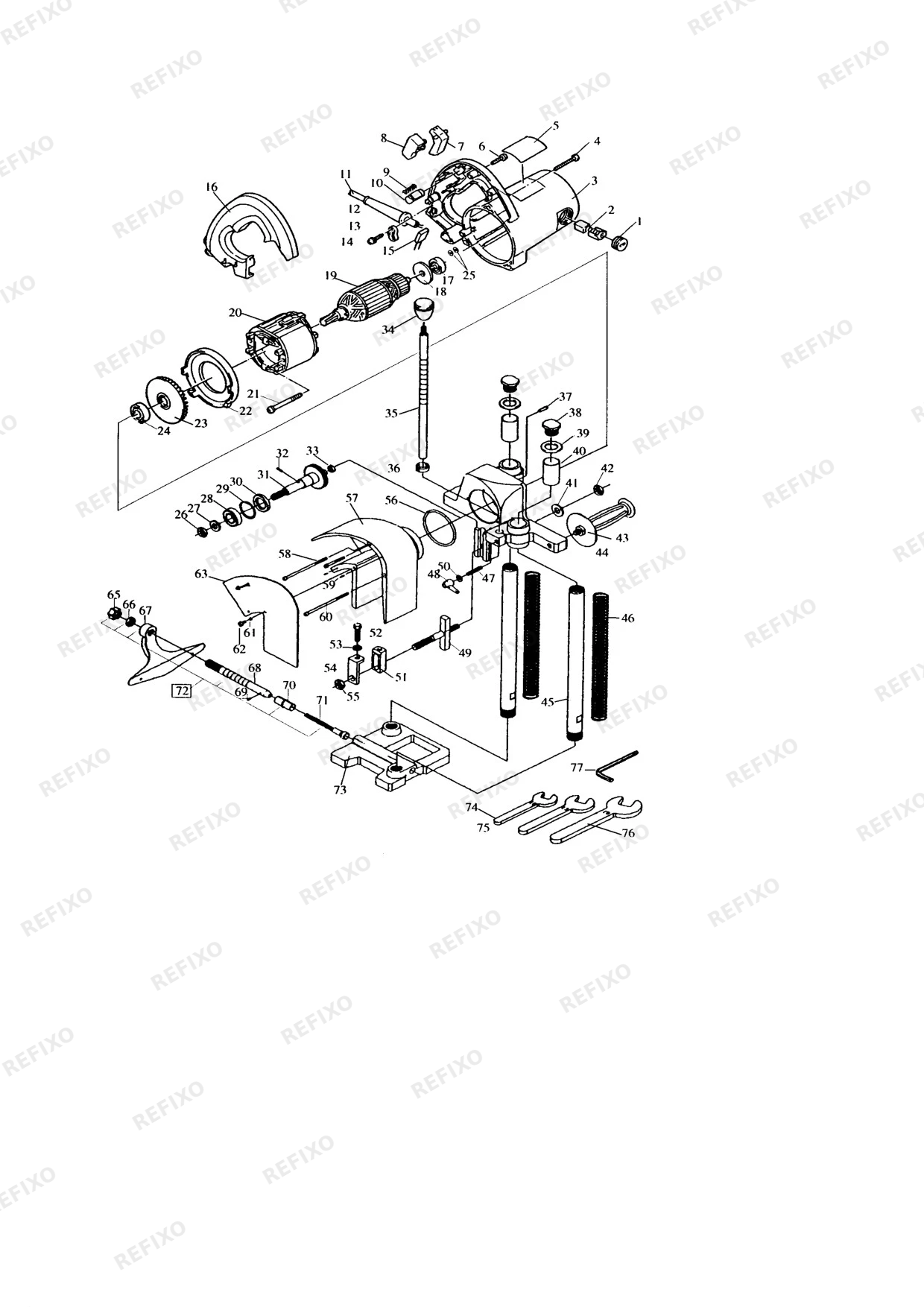 MAKITA KC100 — схема запчастей
