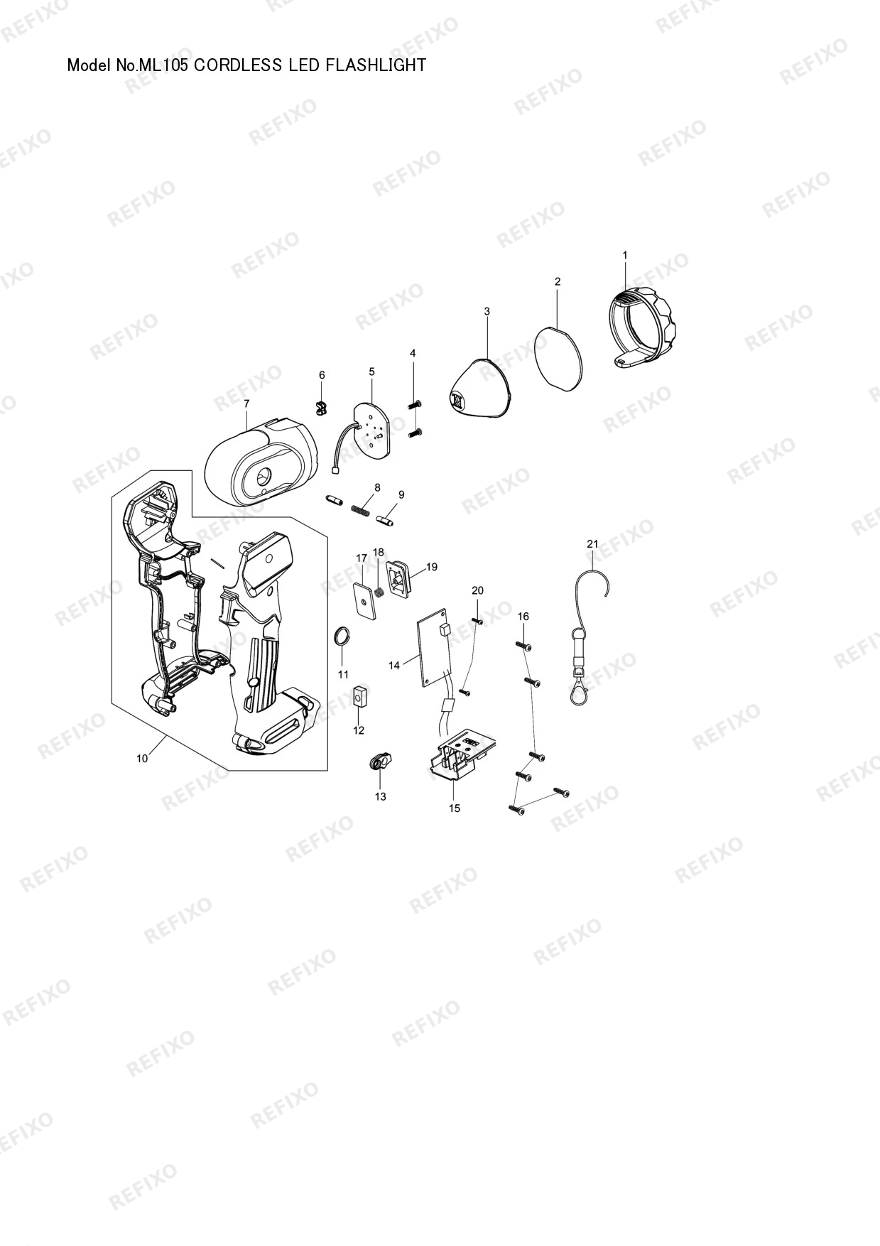 MAKITA ML105 — схема запчастей