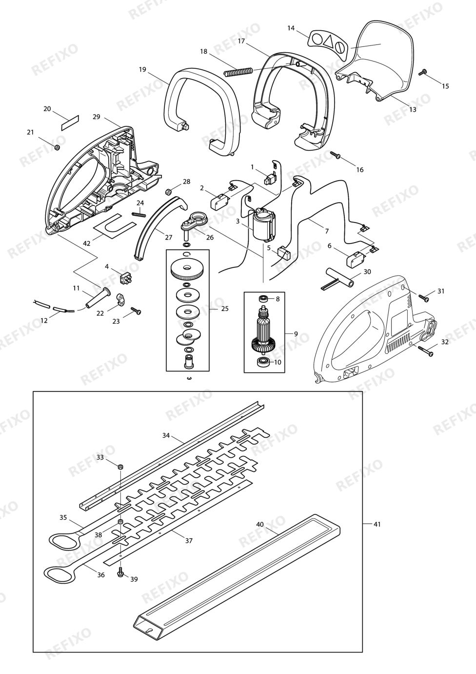 MAKITA UH6330 — схема запчастей