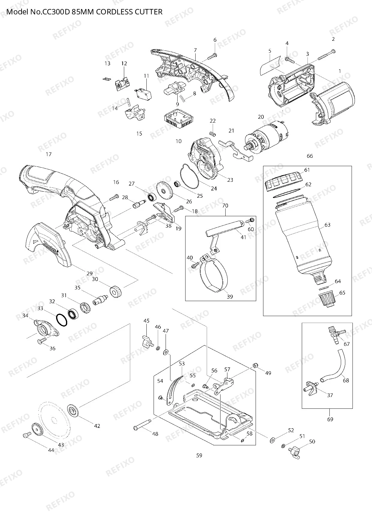 MAKITA CC300D — схема запчастей