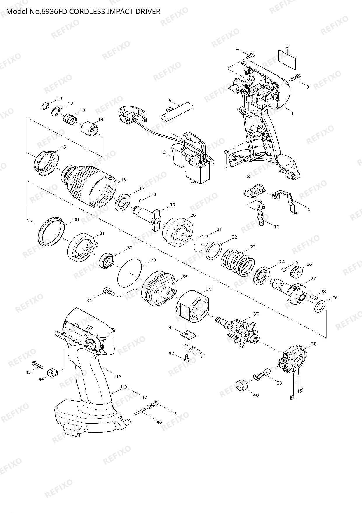MAKITA 6936FD — схема запчастей