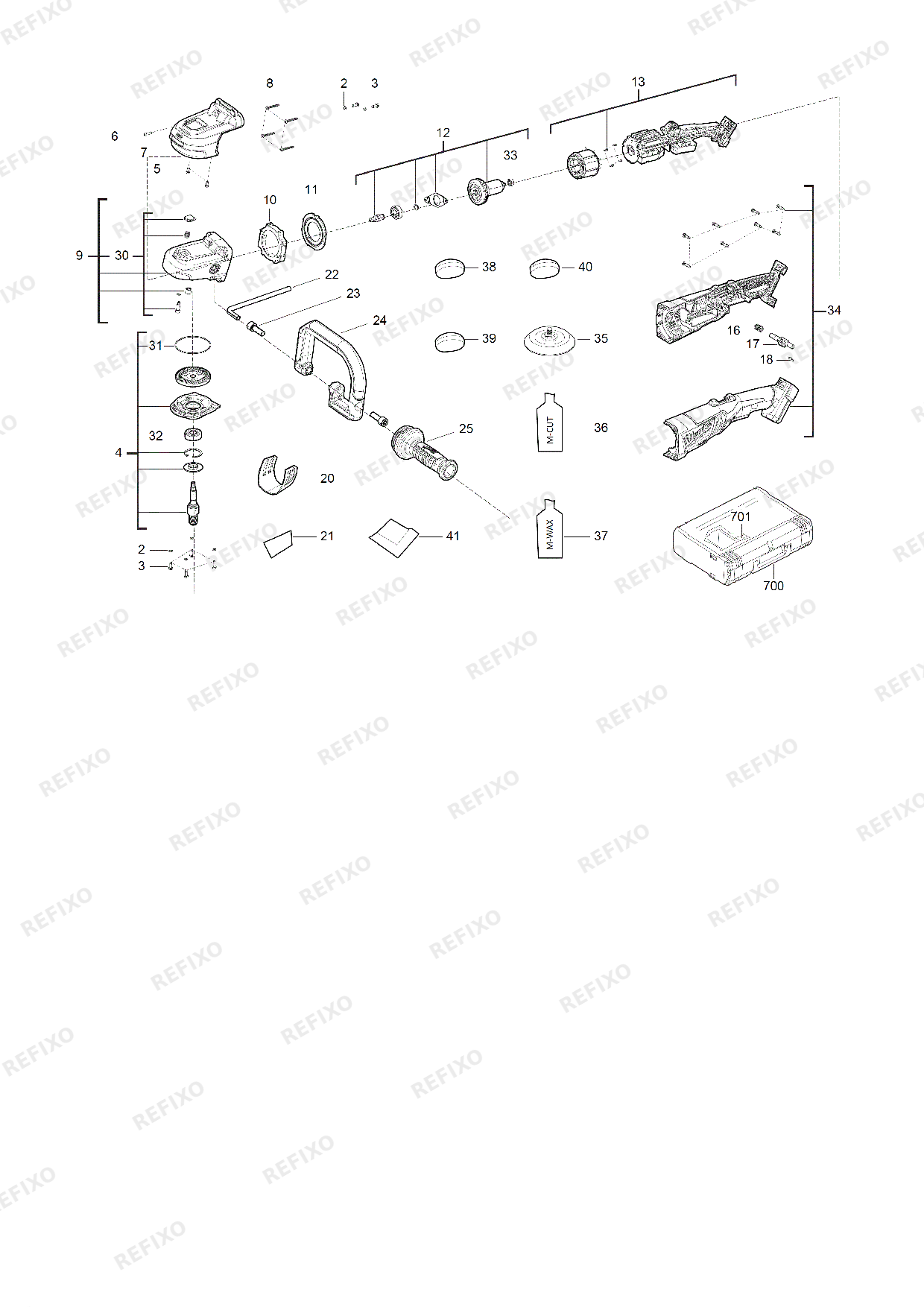 MILWAUKEE M18FAP180 502X 4933451550 4000456845 — схема запчастей