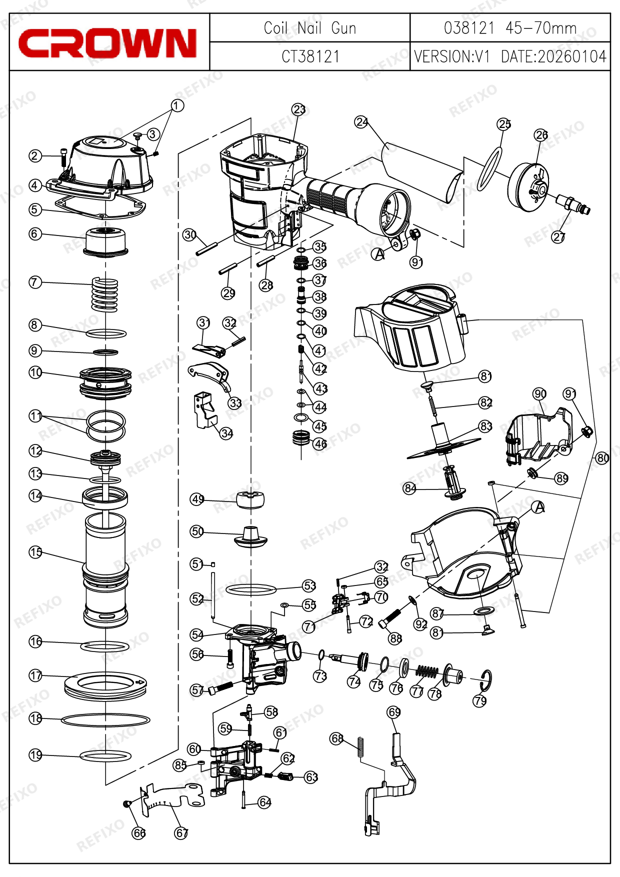CROWN CT38121 — схема запчастей