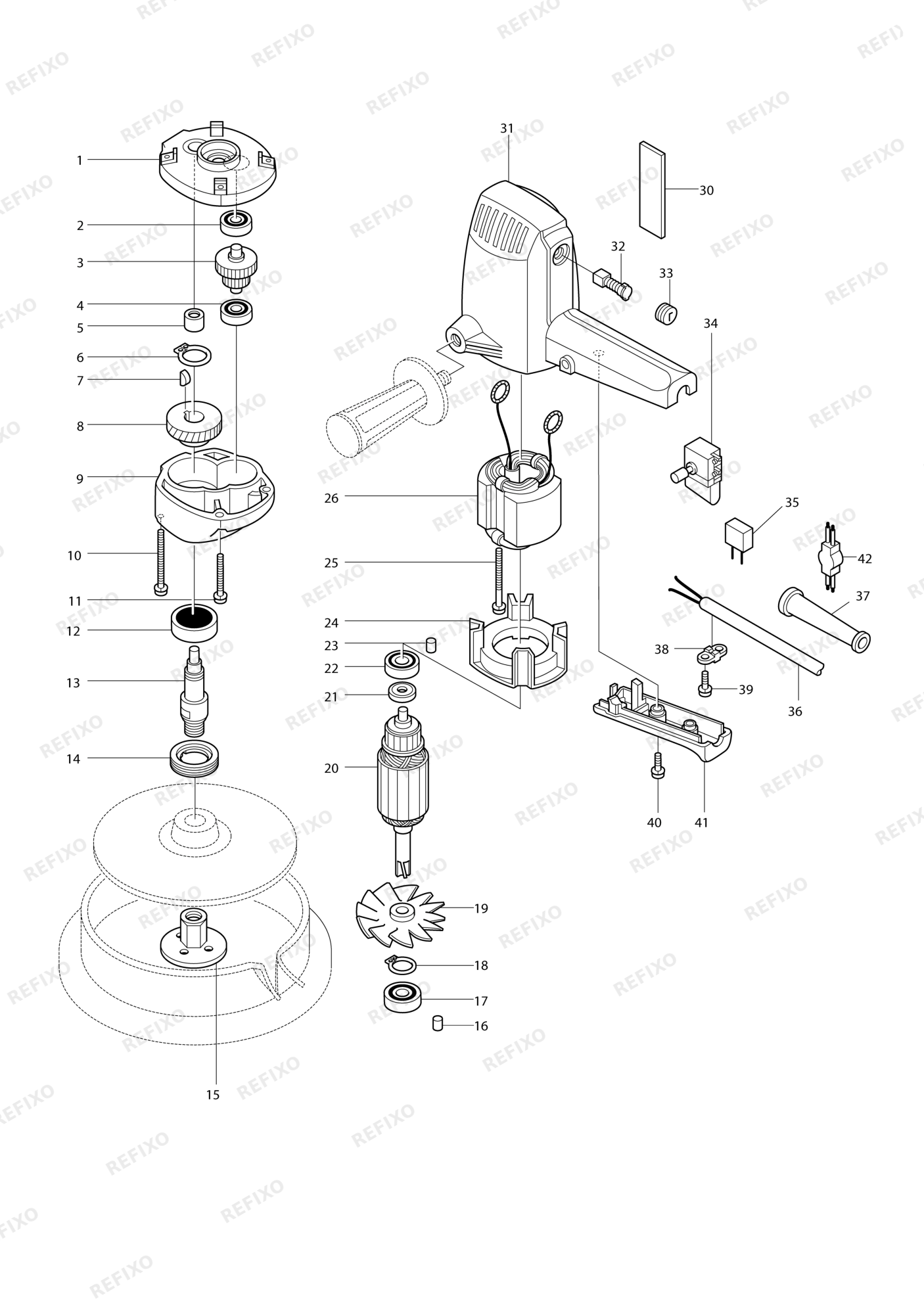 MAKITA 9218PB — схема запчастей