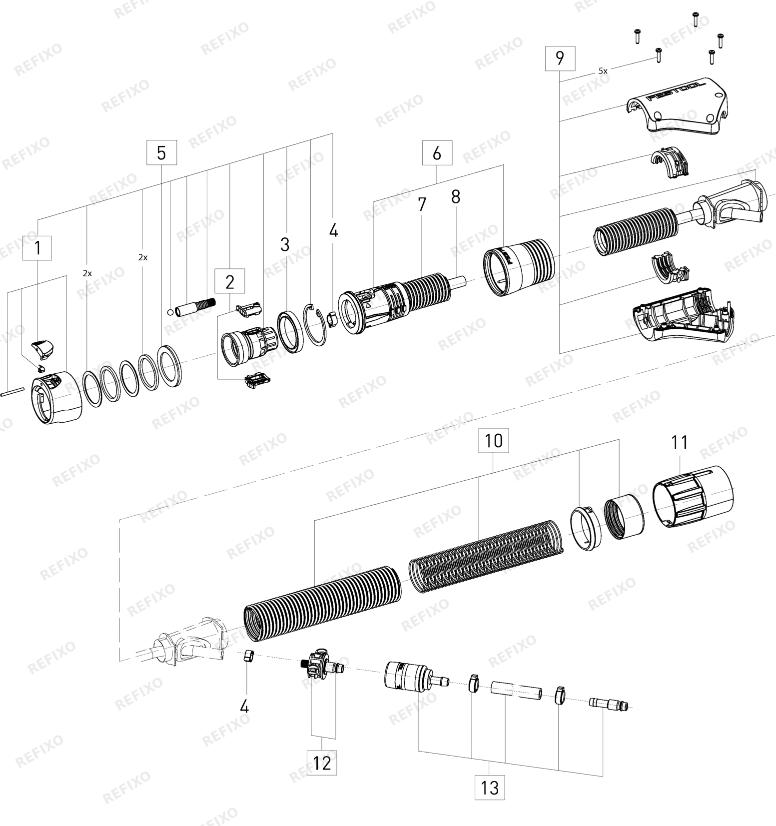 Festool IAS-Schlauch light 15000 AS 497554 — схема запчастей