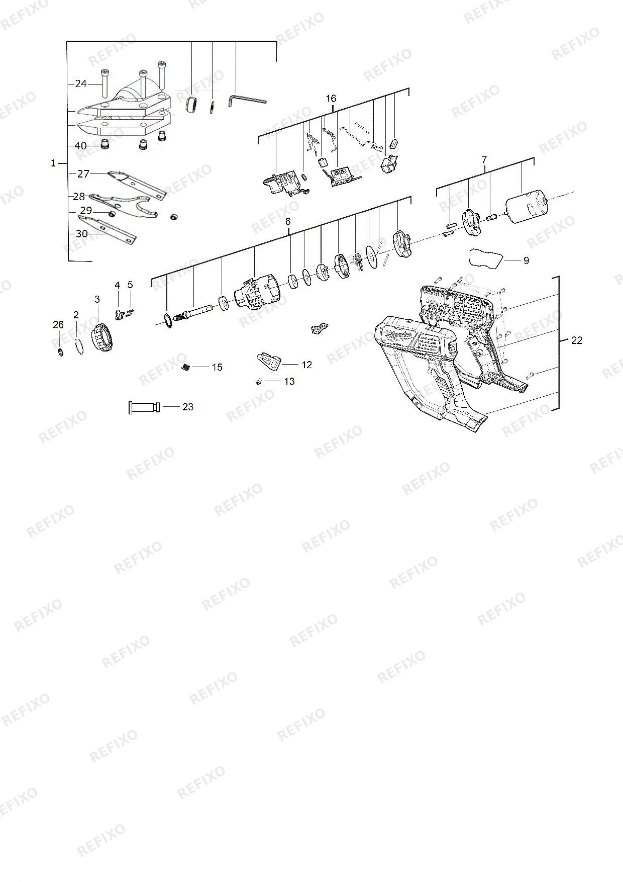 MILWAUKEE M18BMS12 0 4933447925 4000477643 — схема запчастей