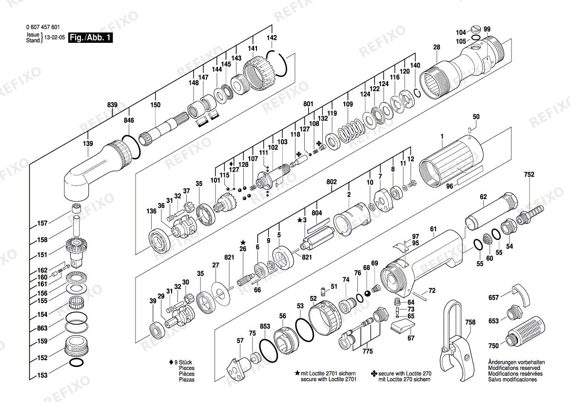 Bosch Pw-Winkelschrauber-Ind 740 WATT-SERIE (0 607 457 601) — схема запчастей