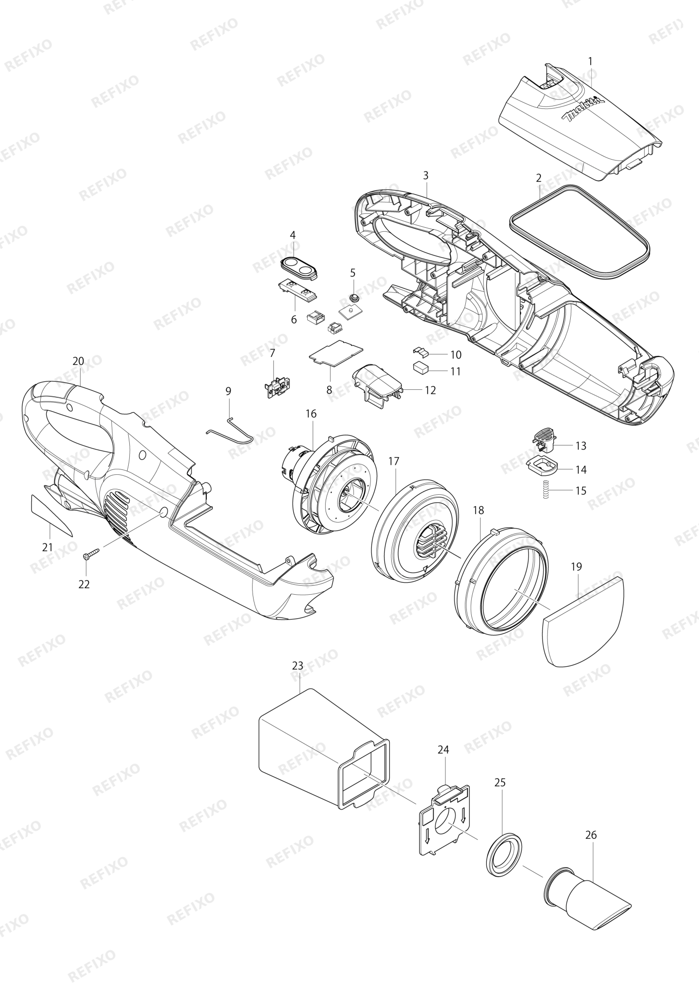 MAKITA CL102D — схема запчастей