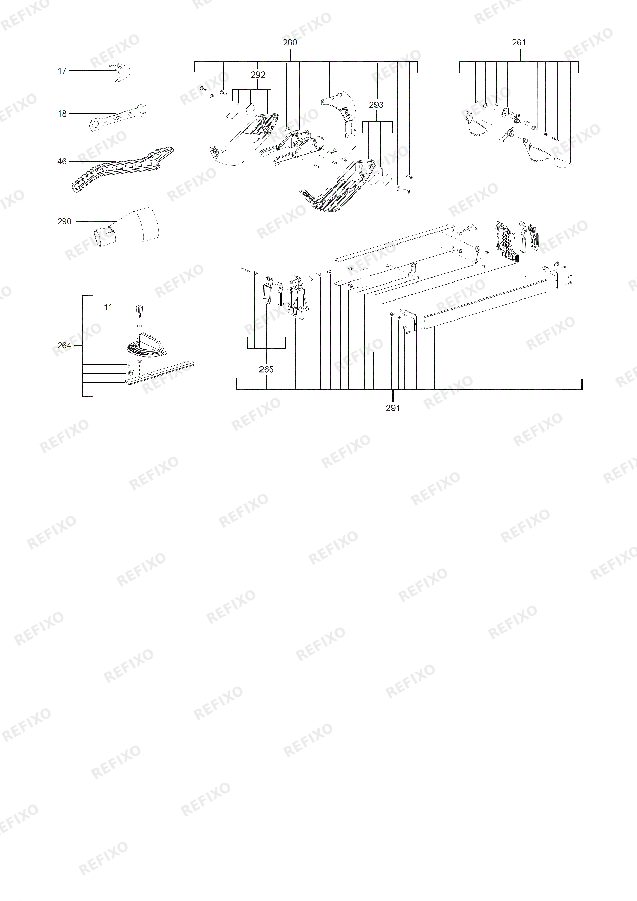 MILWAUKEE M18FTS210 0 4933464722 4000460960 — схема запчастей