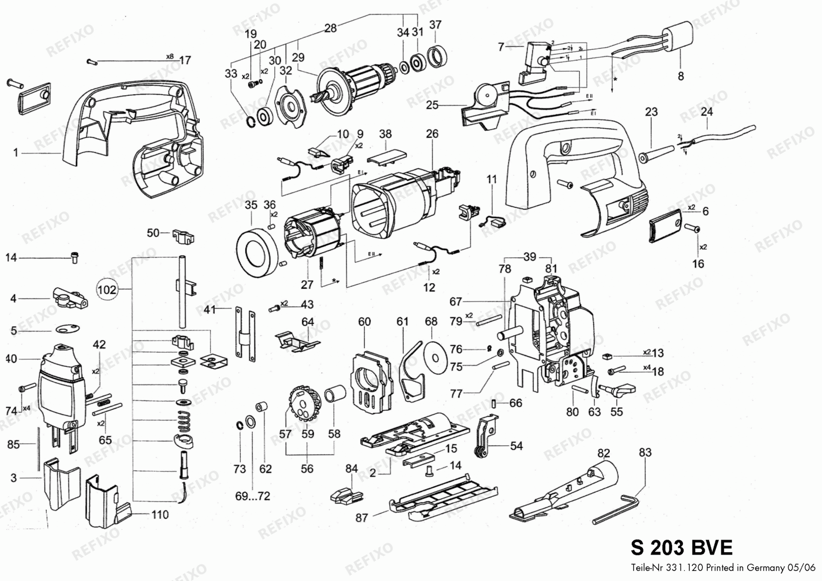Flex S 203 BVE 230CEE 329363 — схема запчастей