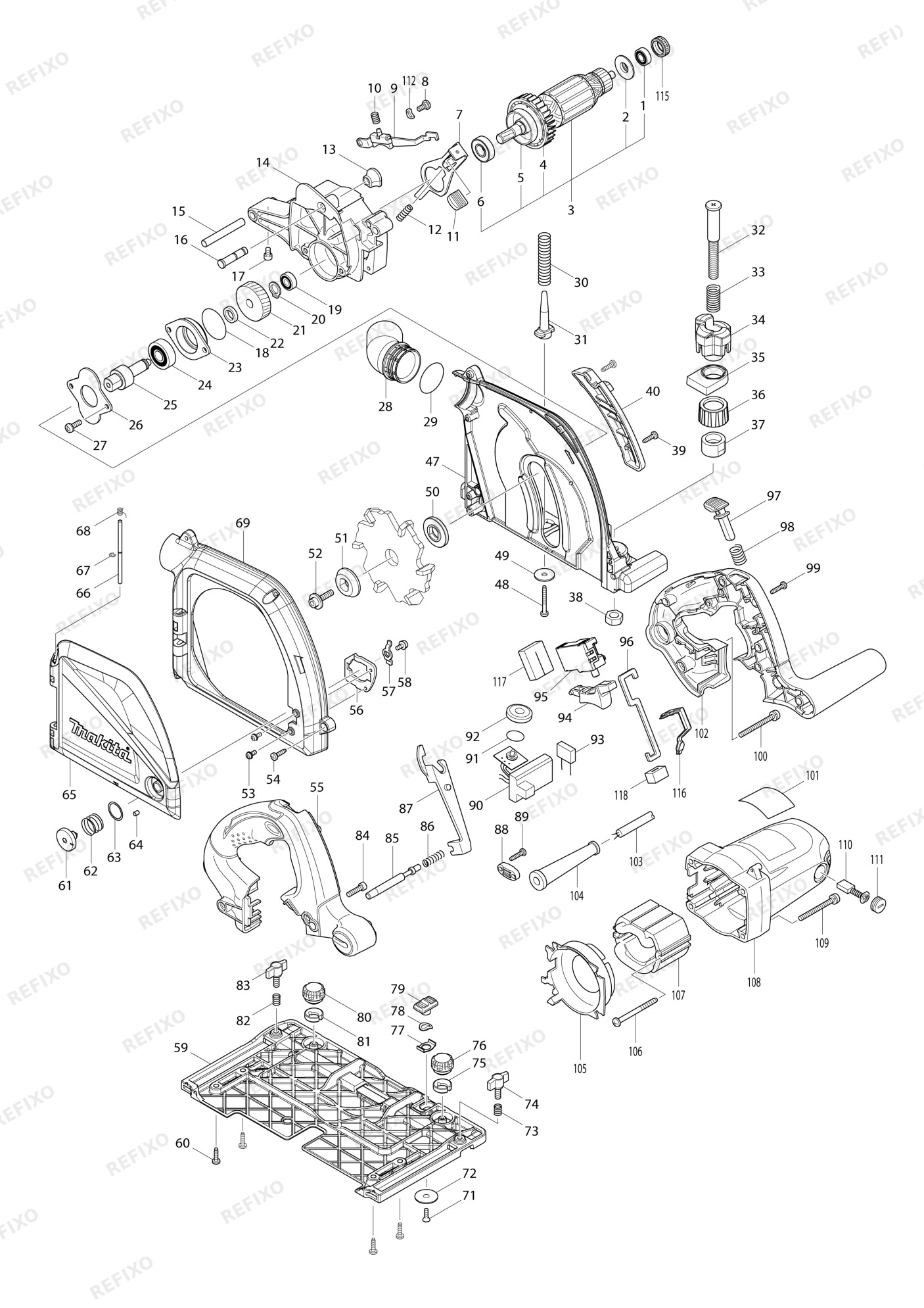 MAKITA CA5000 — схема запчастей