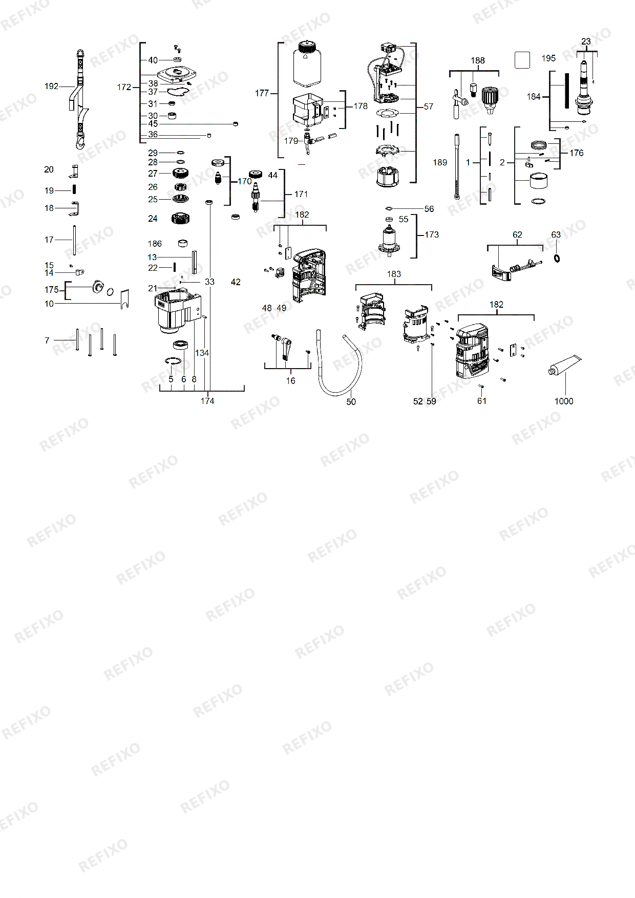 MILWAUKEE M18FMDP 0C 4933451636 4000452154 — схема запчастей