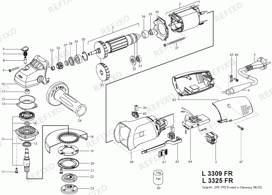 Flex L 3309 FR 230CEE Fixtec bis 01.01.2017 296805 — схема запчастей