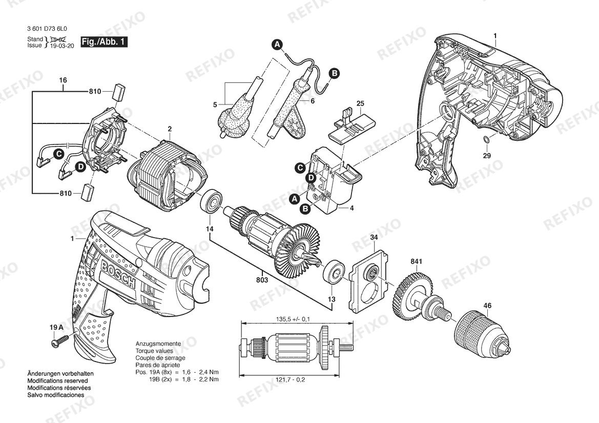 Bosch Дрель GBM 10 RE | 220 V | 009 - CN (3 601 D73 680) — схема запчастей