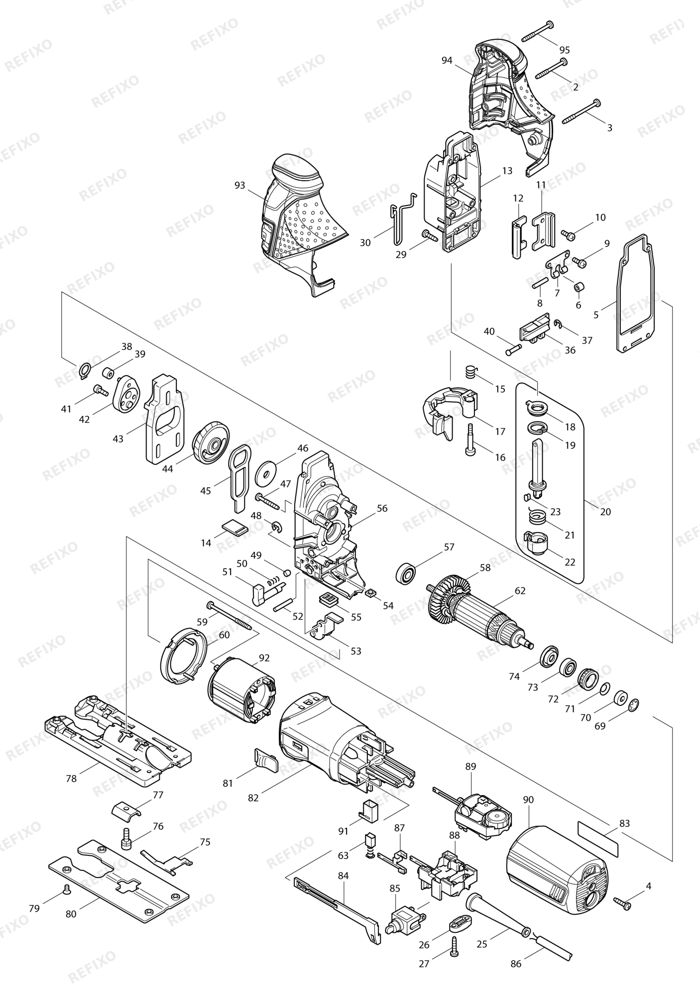 MAKITA 4351CT — схема запчастей