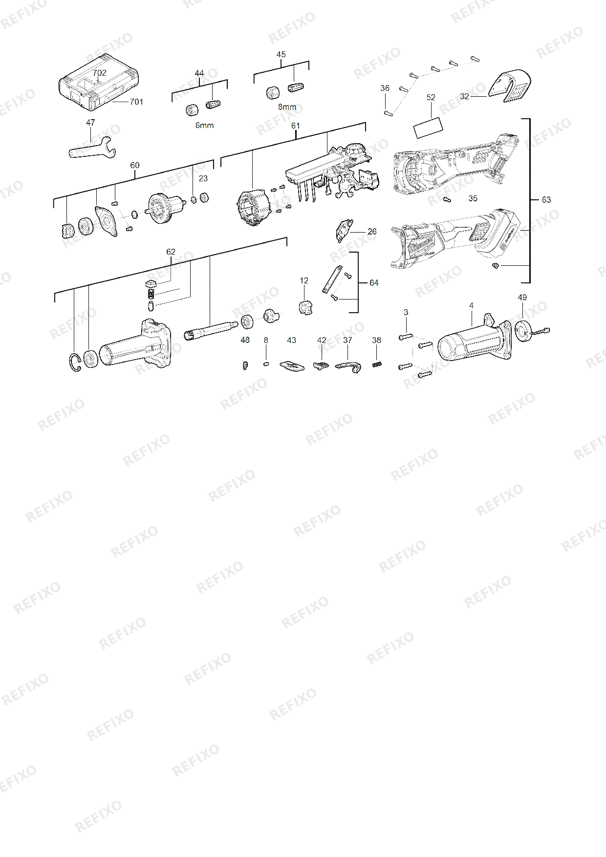 MILWAUKEE M18FDGROVB 502X 4933480956 4000491820 — схема запчастей