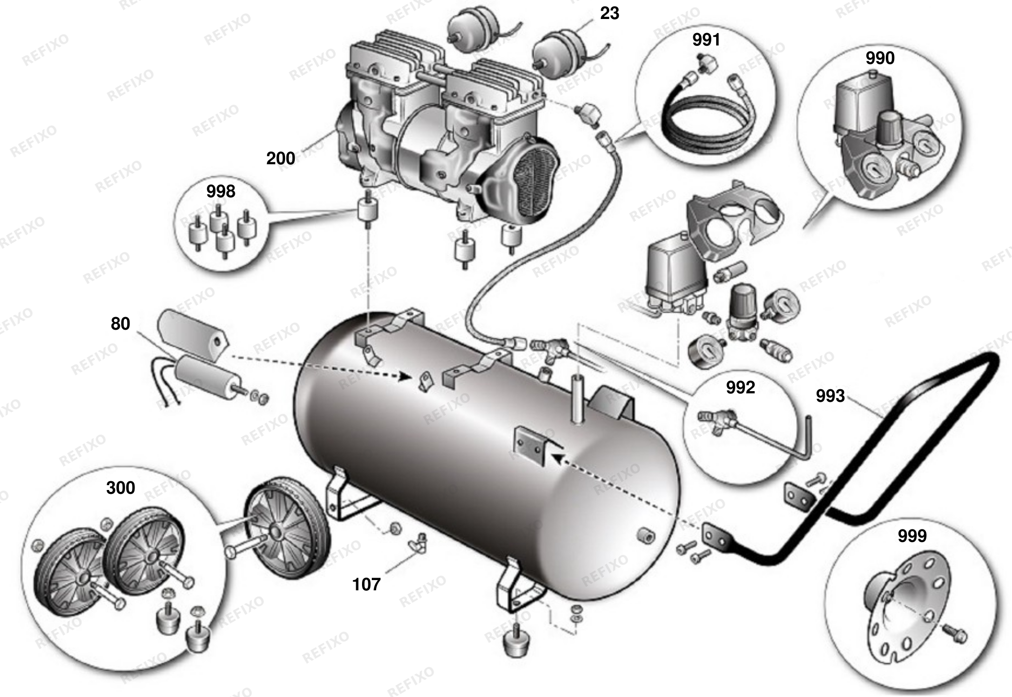 DeWalt КОМПРЕССОР DXCMS2550HE — схема запчастей