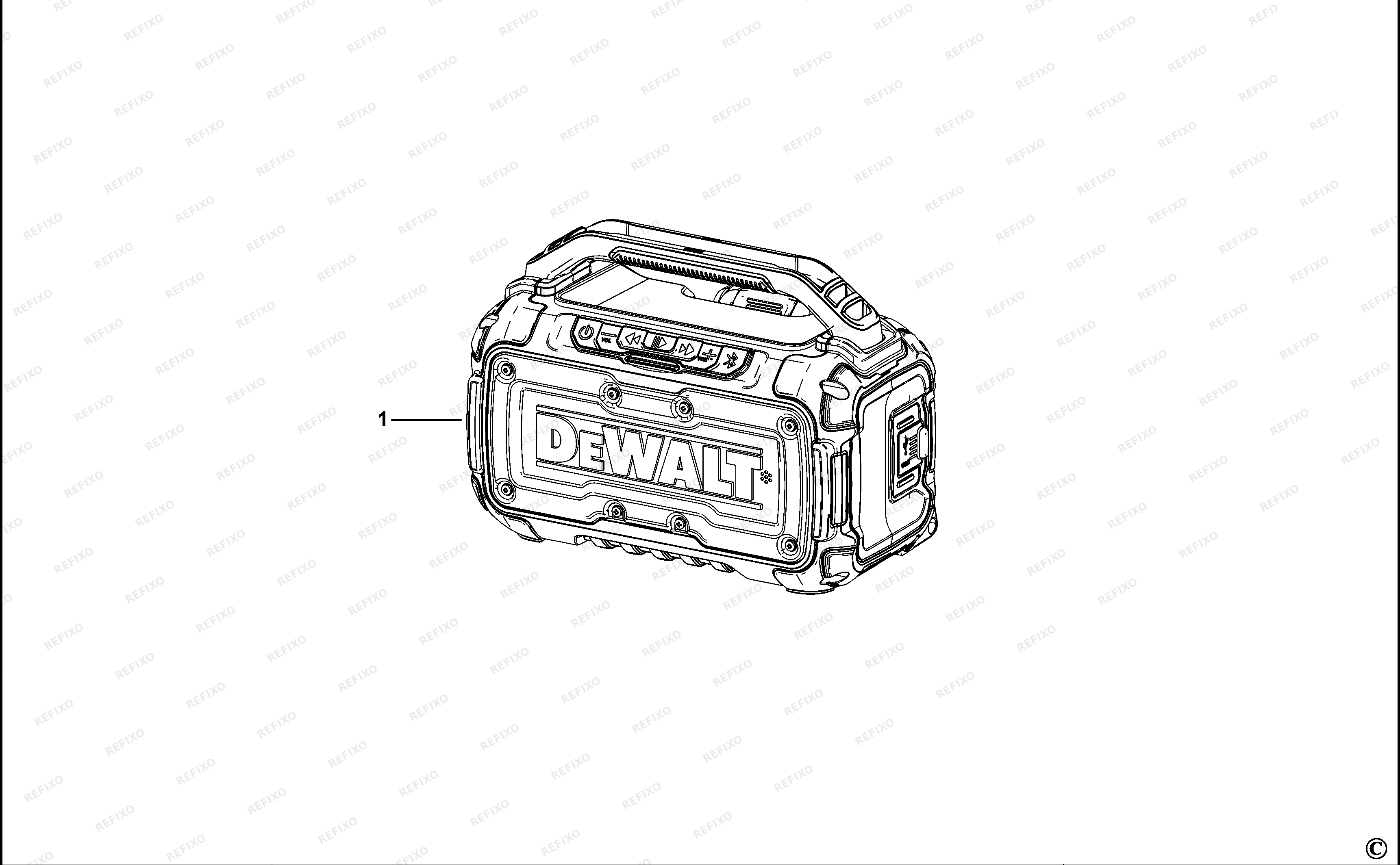 DeWalt ДИНАМИК DCR011 — схема запчастей