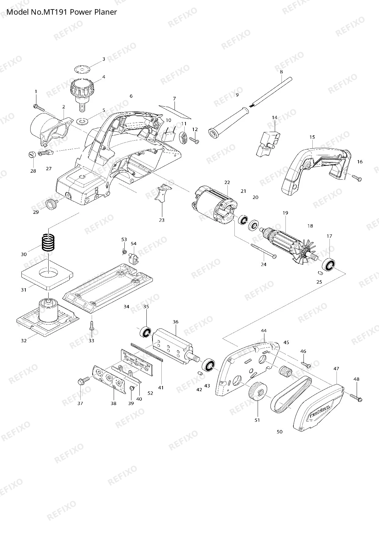 MAKITA MT191 — схема запчастей