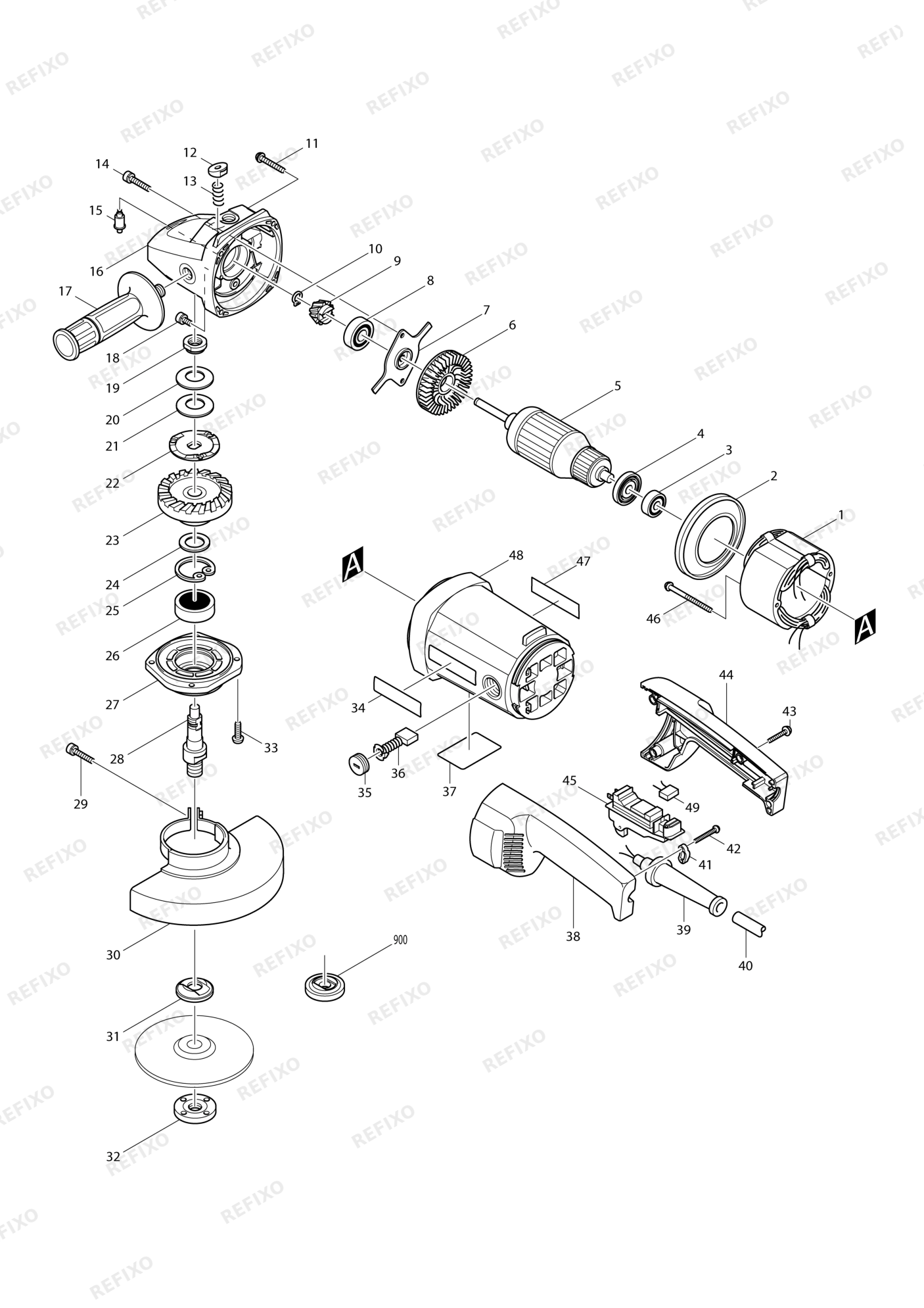 MAKITA 9049 — схема запчастей