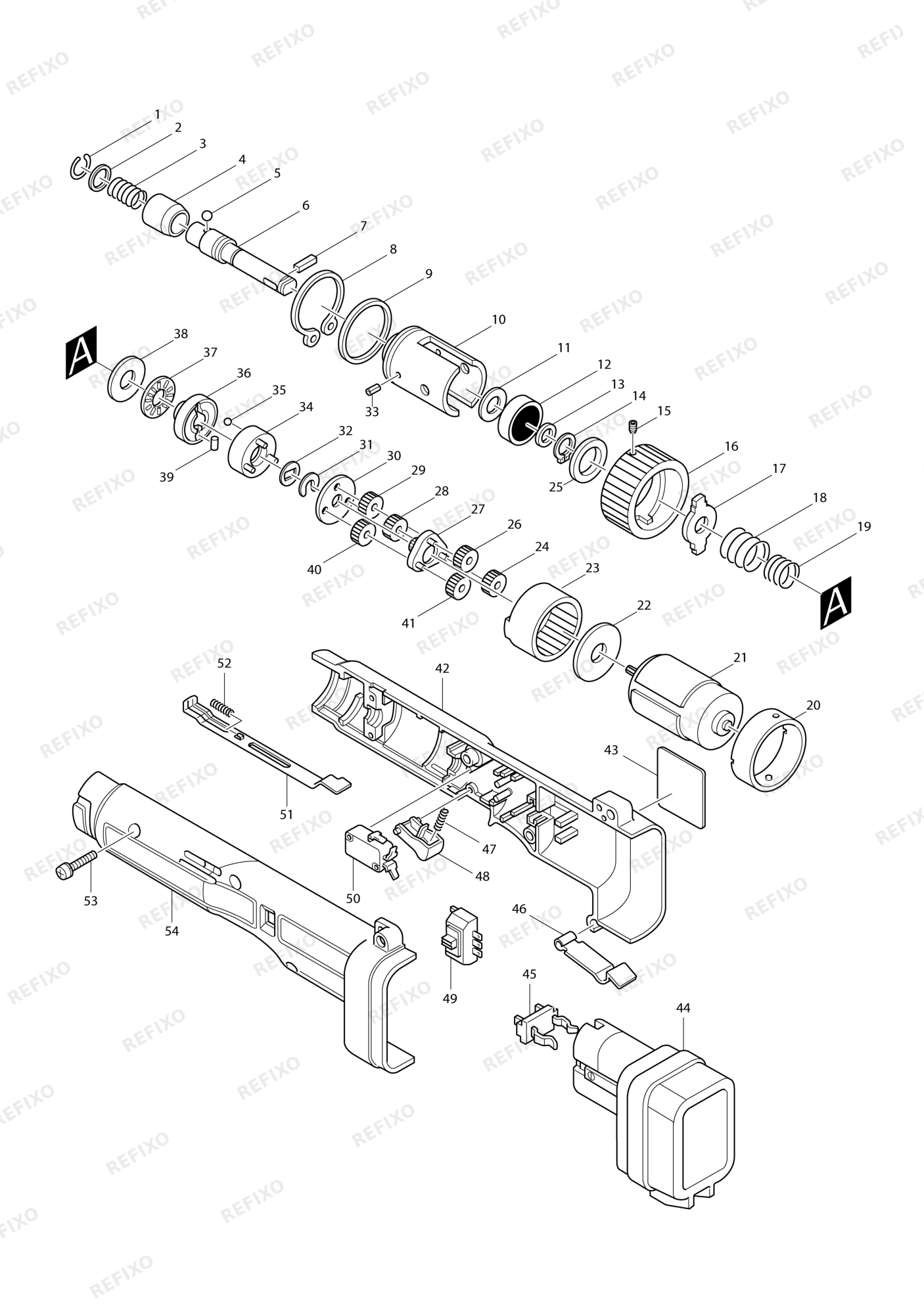 MAKITA 6703D — схема запчастей