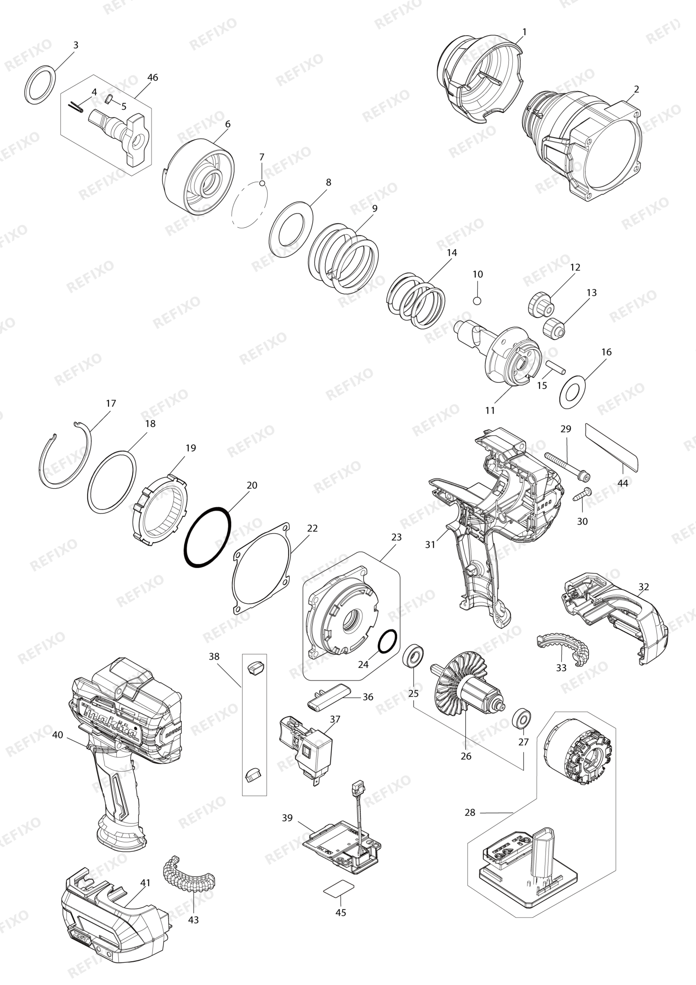 MAKITA TW003G — схема запчастей