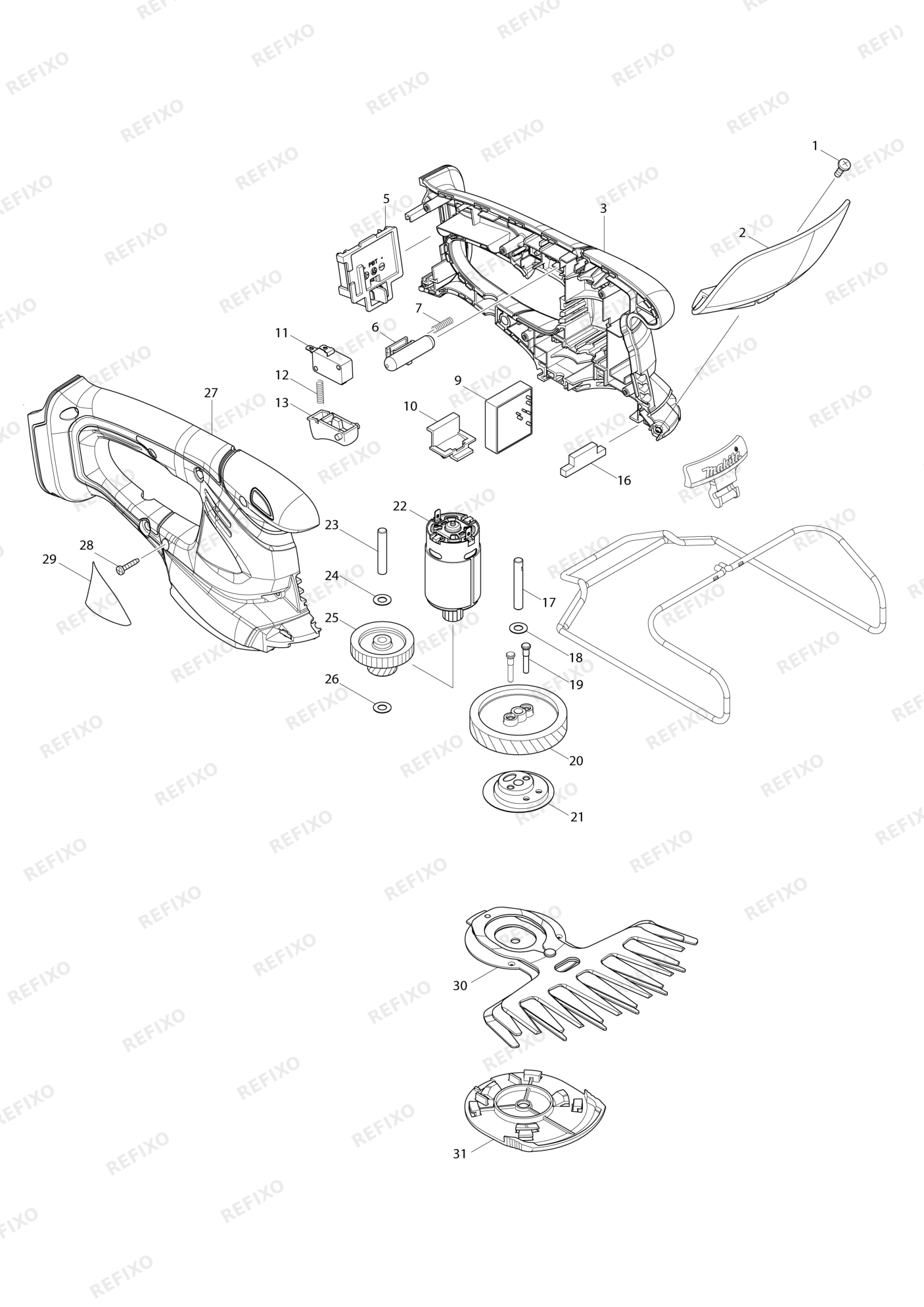 MAKITA BUM166 — схема запчастей