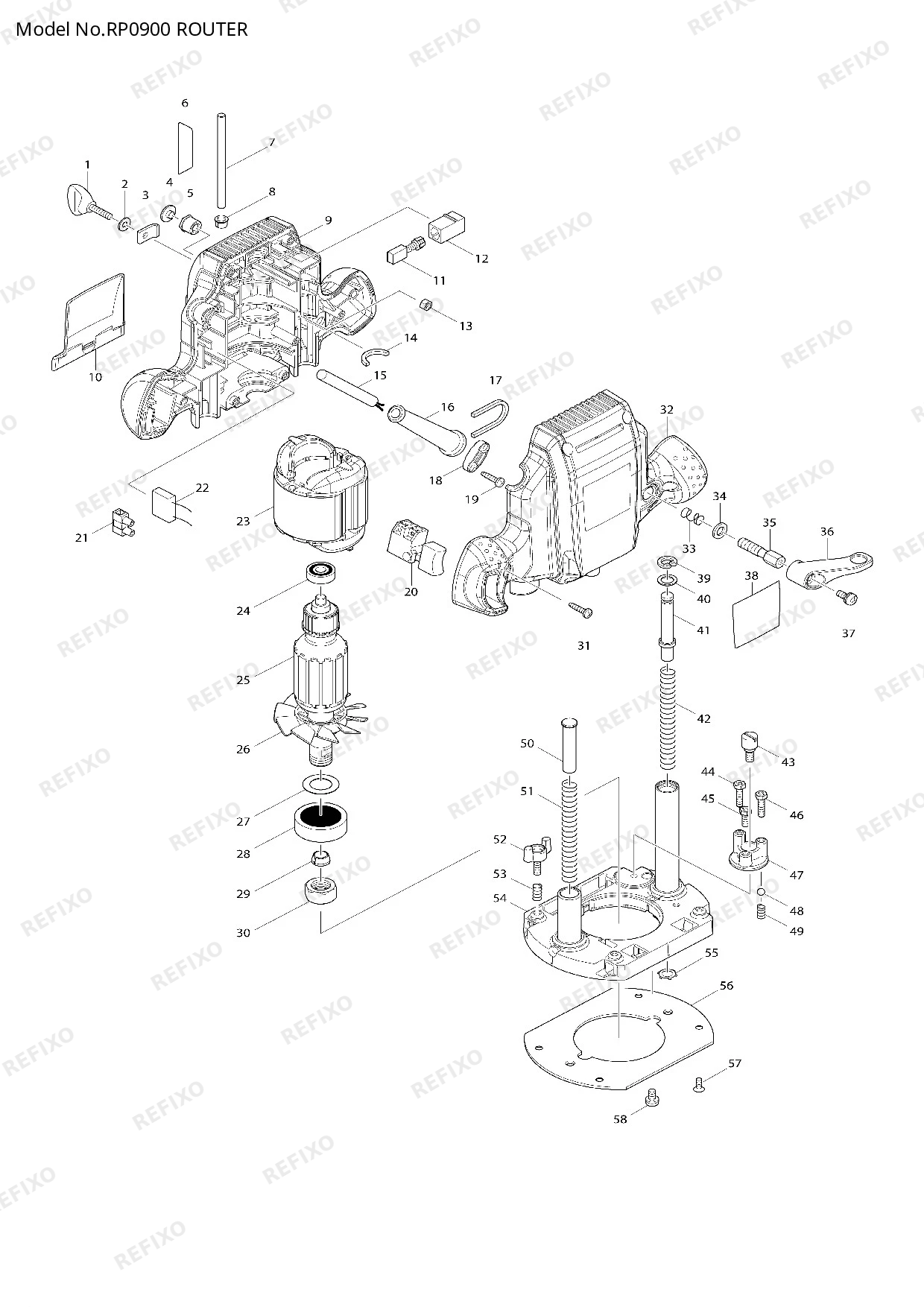 MAKITA RP0900 — схема запчастей